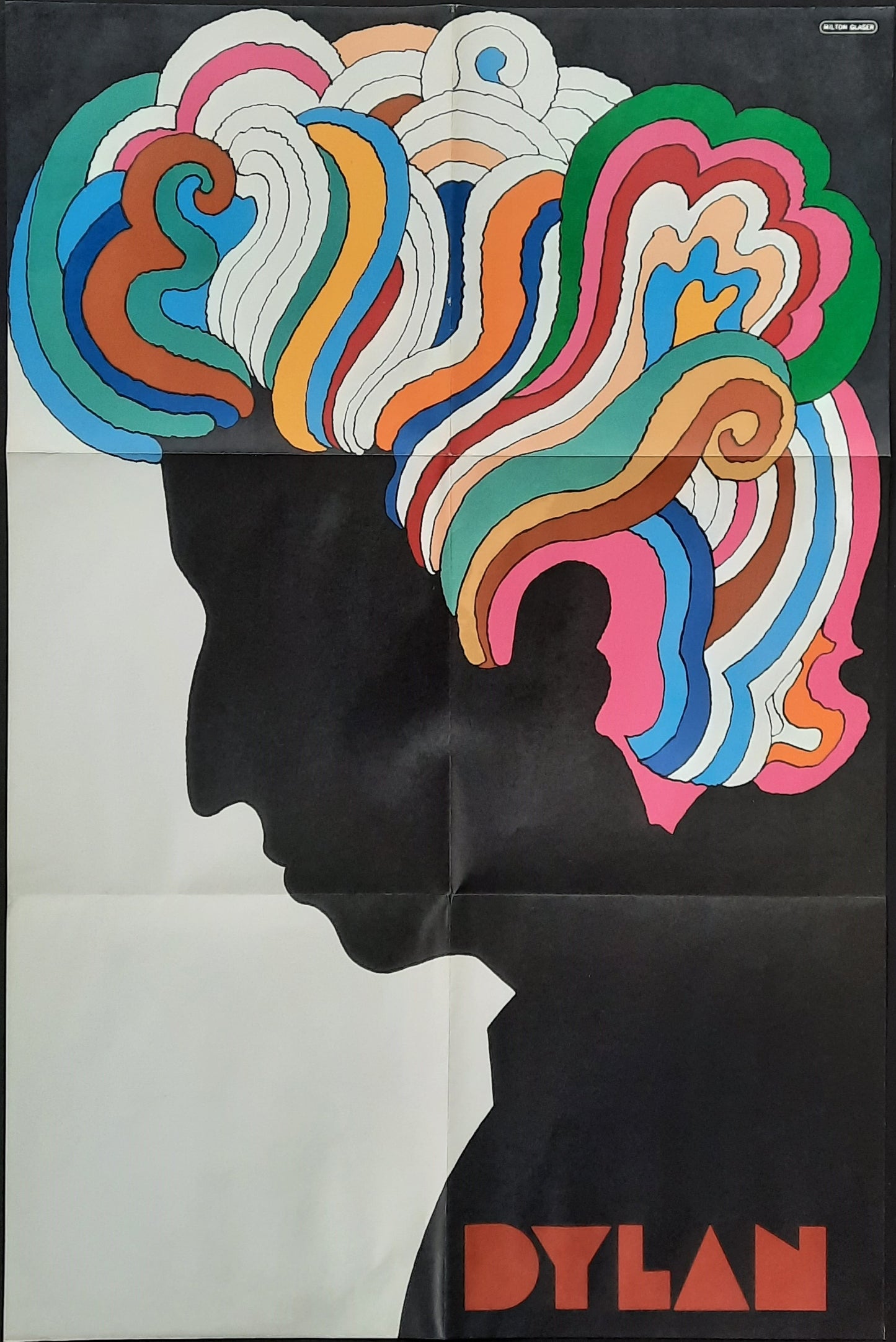 BOB DYLAN Original Promotion Poster 1966 by Milton Glaser 1st print from 1st mono LP! POSTER + LP!