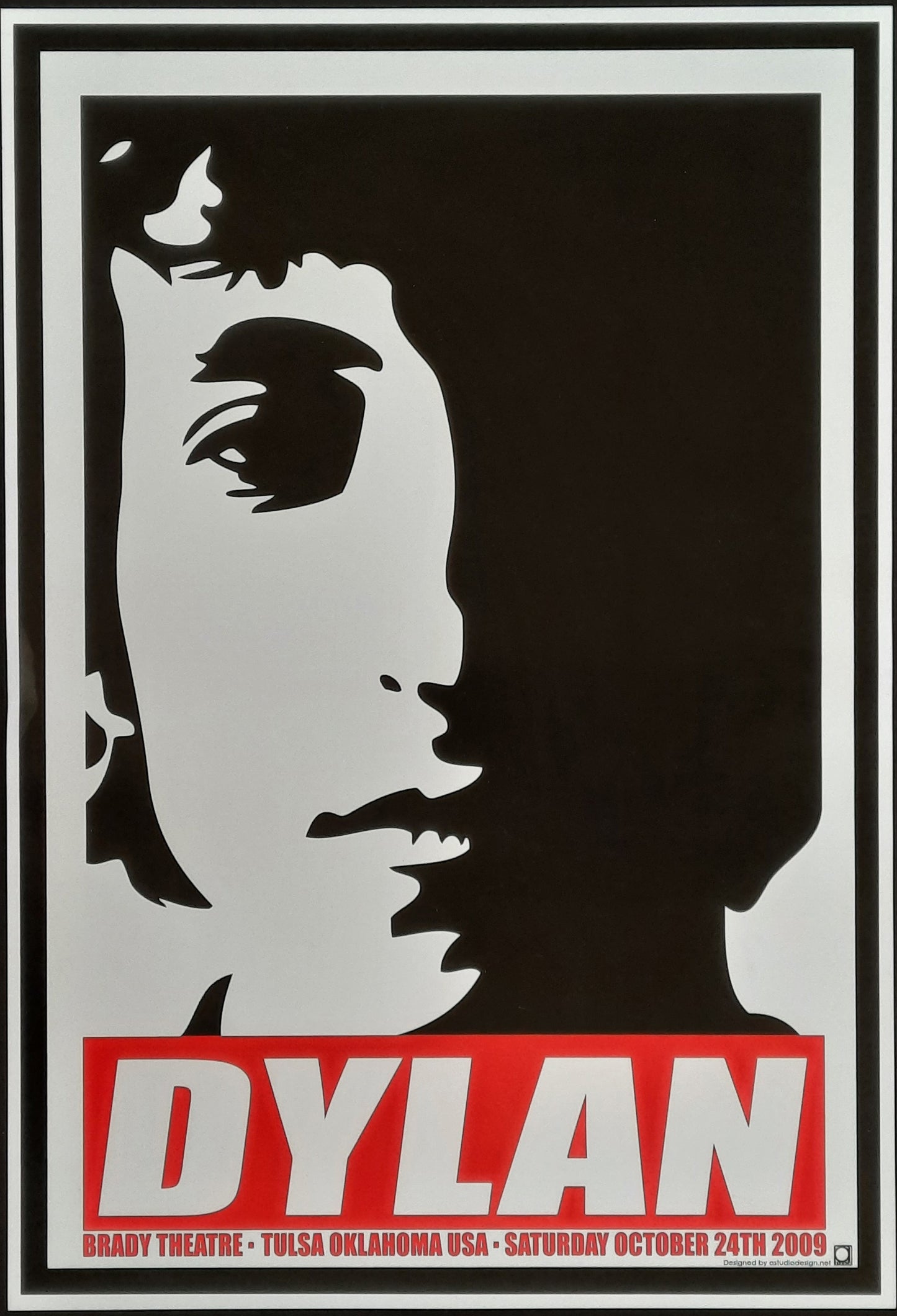 BOB DYLAN 2009 Original Gig Poster Oklahoma October 24, 2009 Brady Theatre Tulsa, Oklahoma
