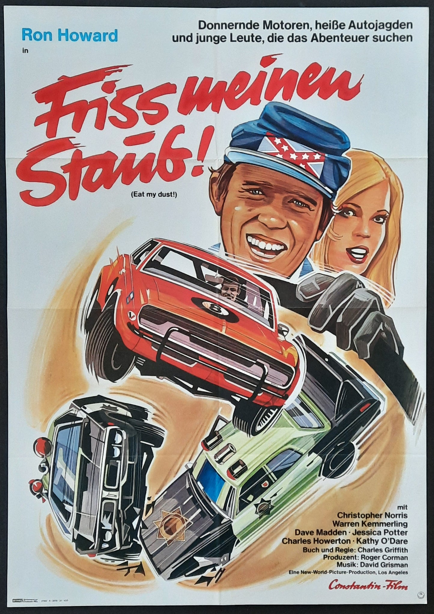 EAT MY DUST Original Movie Poster 1976 Ron Howard German 1-Sheet