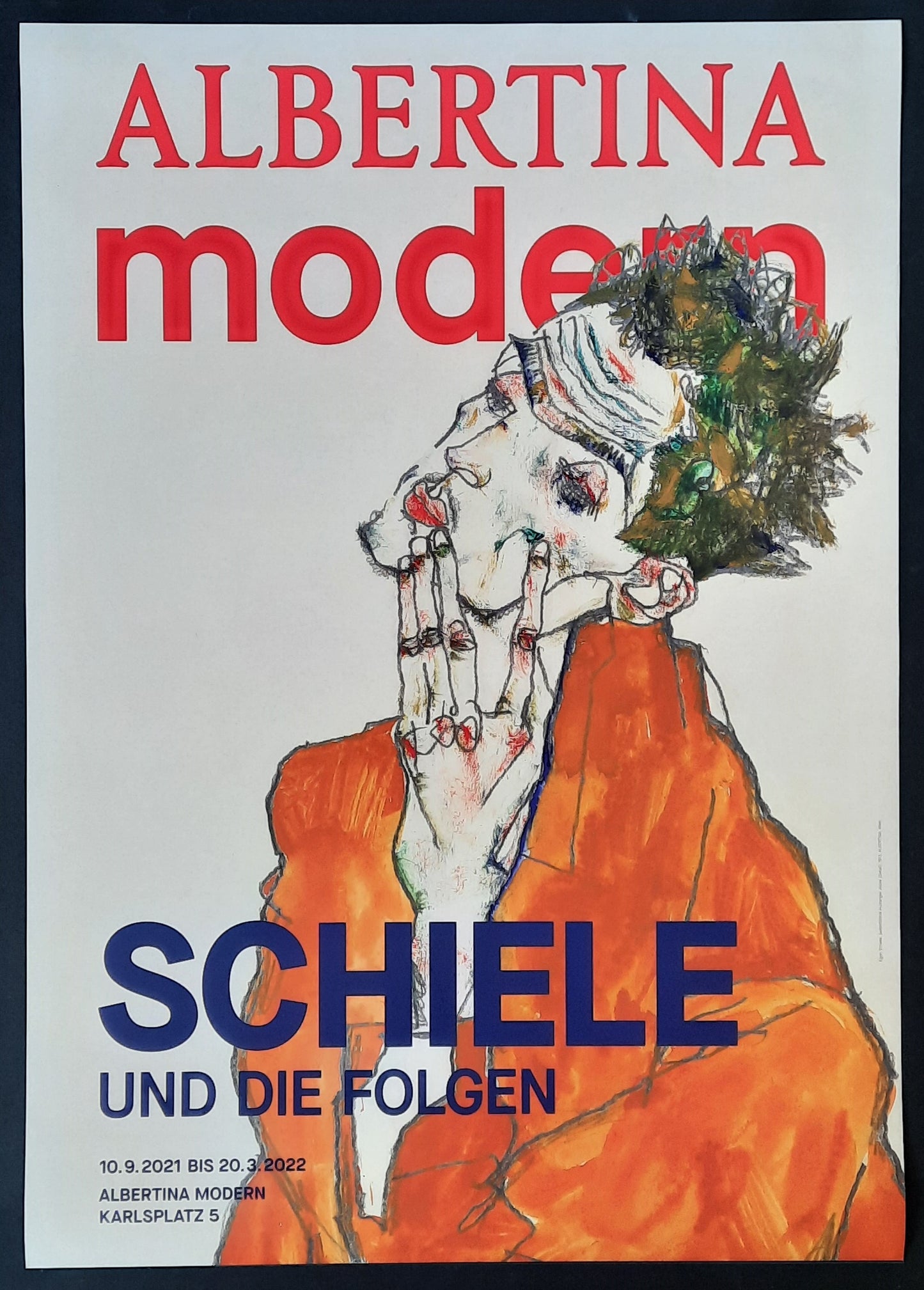EGON SCHIELE Original Exhibition Poster 2021 Albertina Vienna Austria