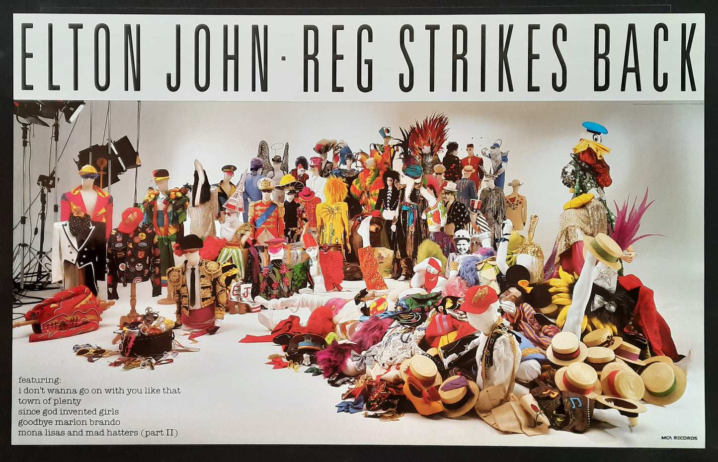 ELTON JOHN 1988 Original Promotion Poster - 1988 Album "Reg Strikes Back" 1