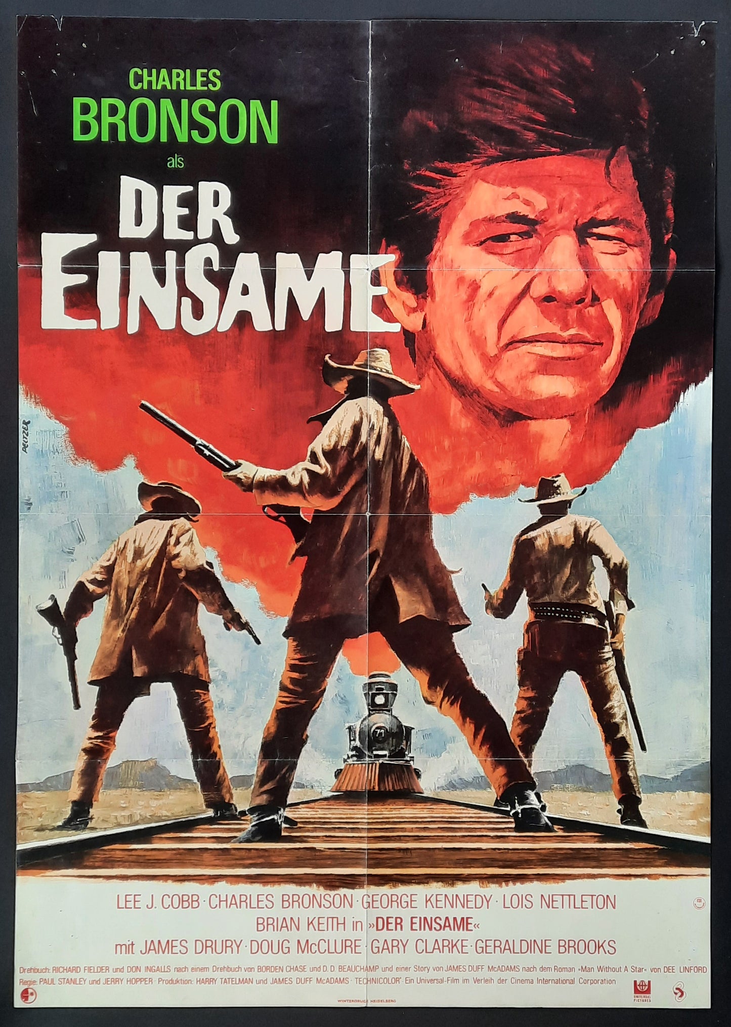 BULL OF THE WEST Original Movie Poster 1971 Charles Bronson German 1-Sheet
