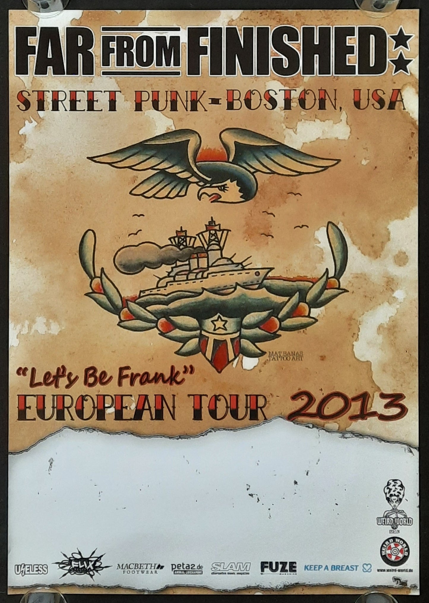 FAR FROM FINISHED Original Concert Poster 2013 Let's Be Frank European Tour 42x59 (1)