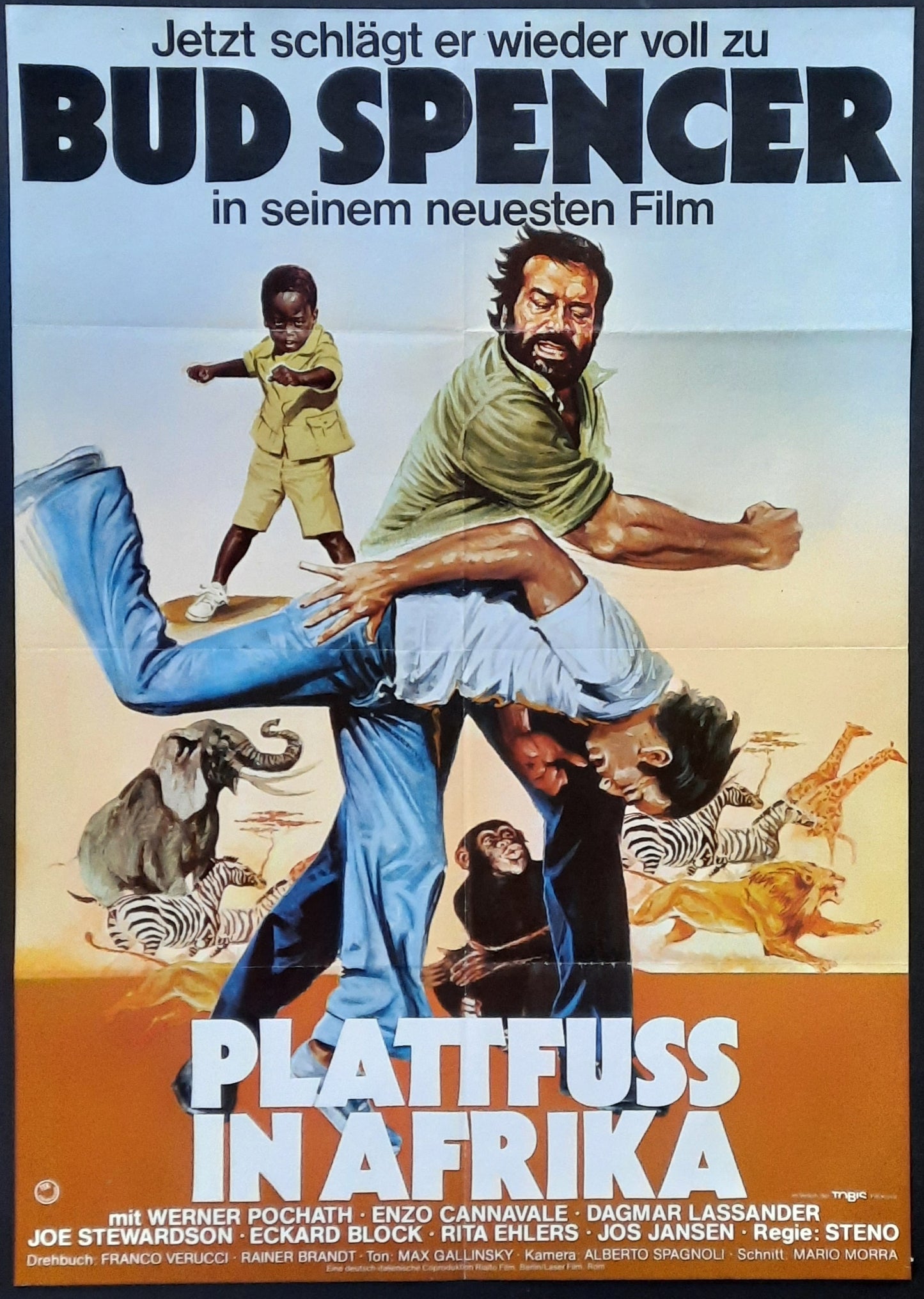 KNOCKOUT COP Original Movie Poster 1978 Bud Spencer German 1-Sheet B