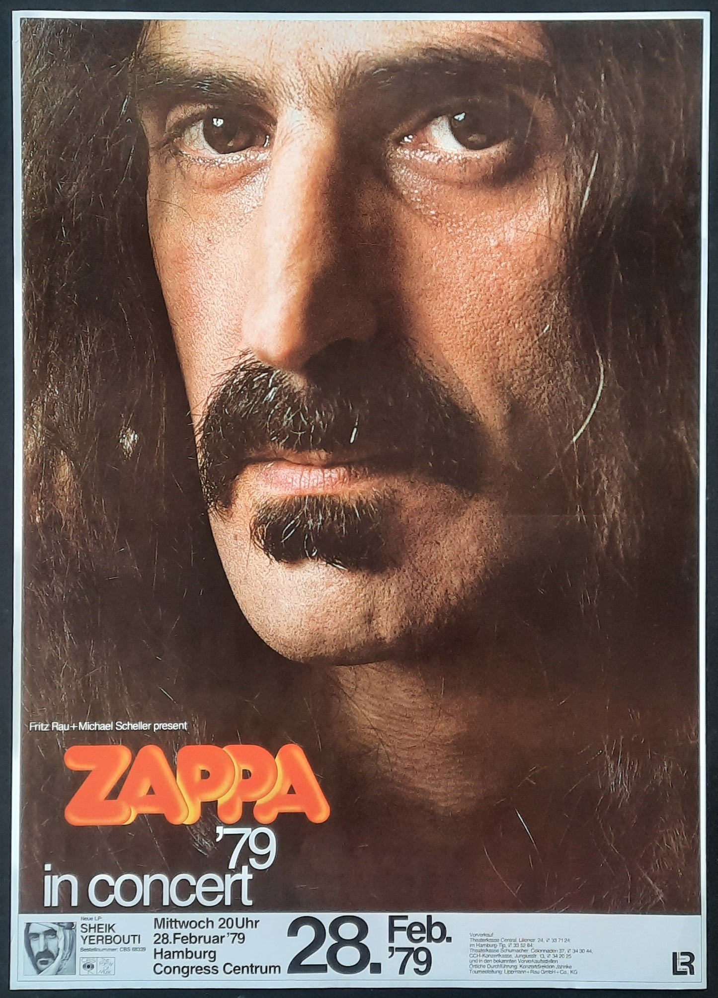 FRANK ZAPPA Original Concert Poster February 28, 1979 Hamburg Germany 11