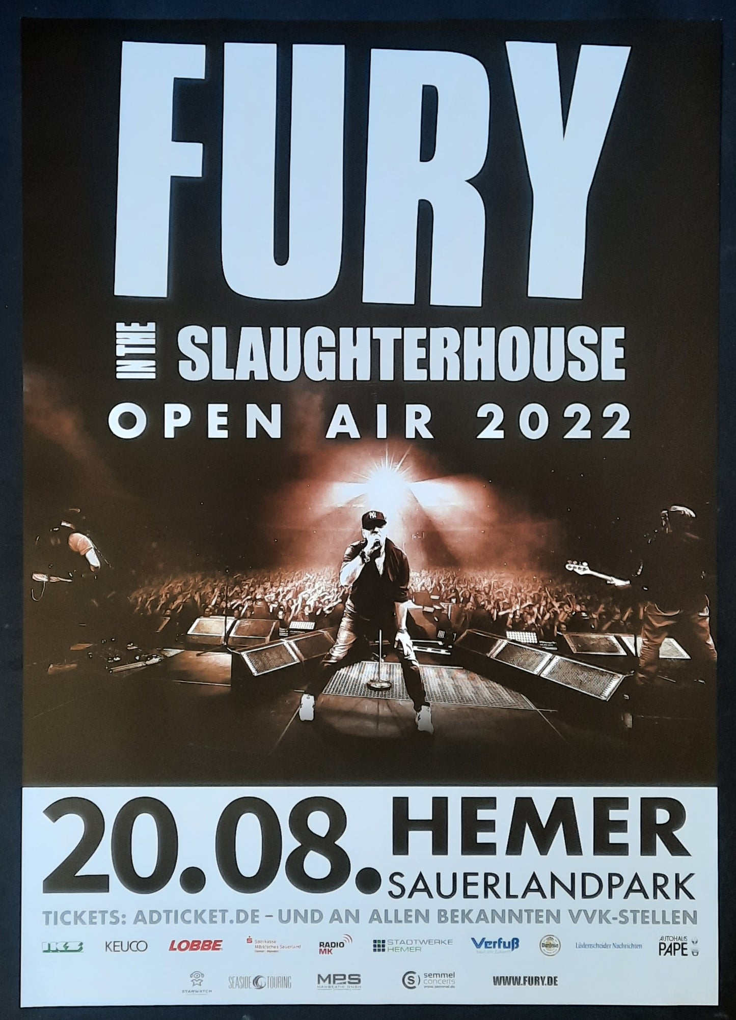 FURY IN THE SLAUGHTERHOUSE Original Concert Poster August 20, 2022 Hemer Germany 1