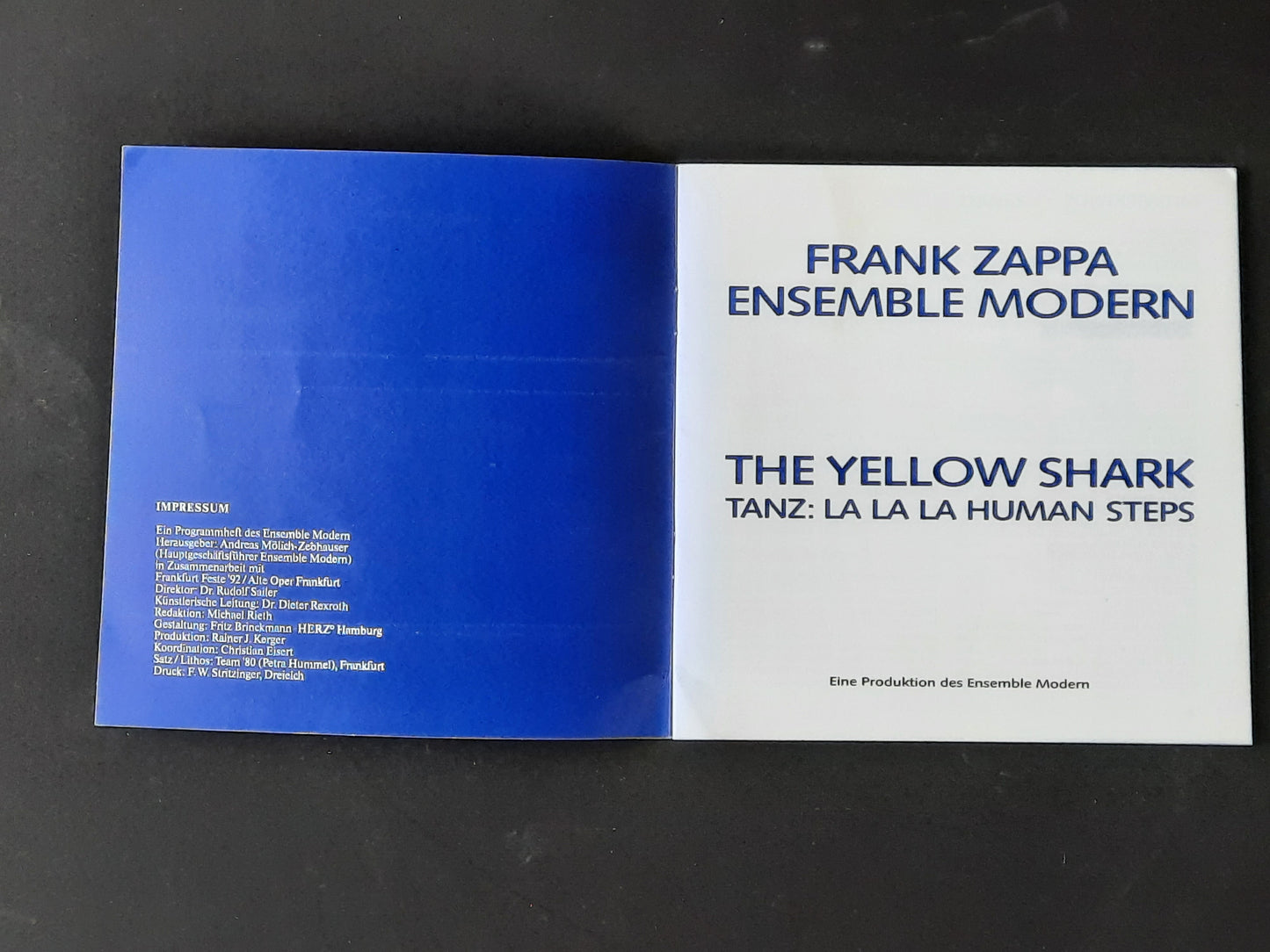 FRANK ZAPPA Original Concert Poster + Program 1992 "The Yellow Shark" Vienna Frankfurt Berlin SUBWAY POSTER