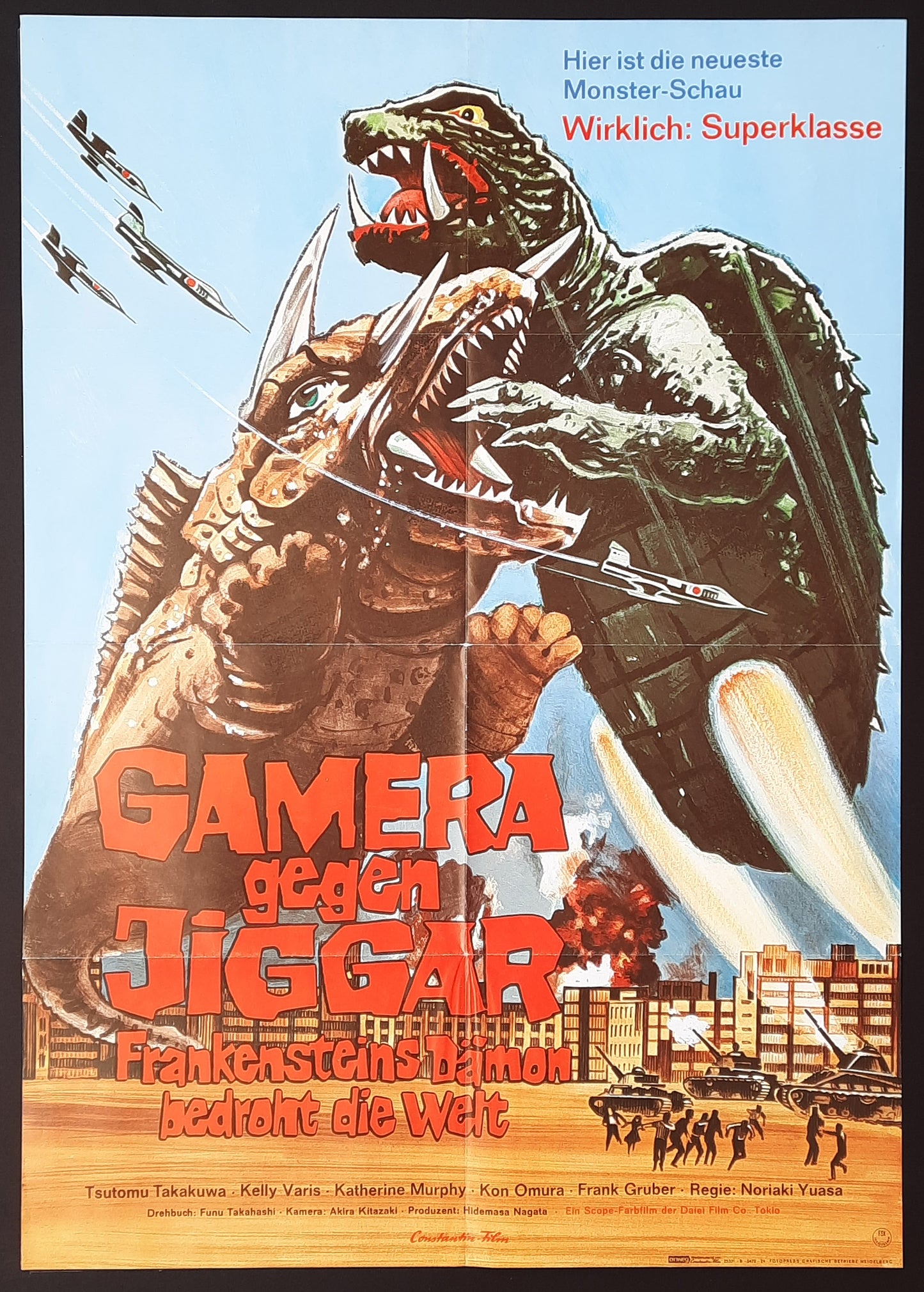 GAMERA vs. JIGAR Original Movie Poster 1970 Noriaki Yuasa German 1-Sheet