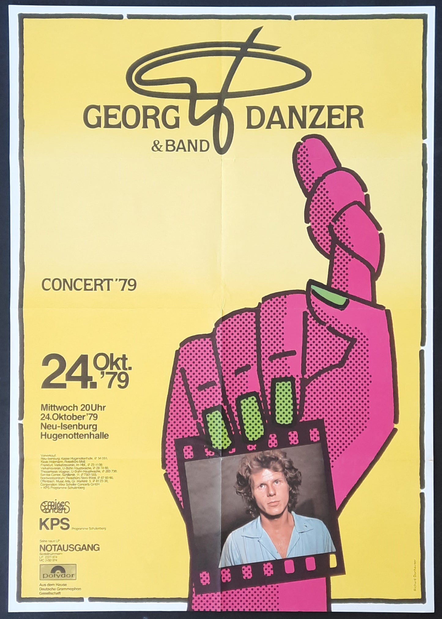 GEORG DANZER Original Concert Poster October 24, 1979 Neu-Isenburg Germany 1