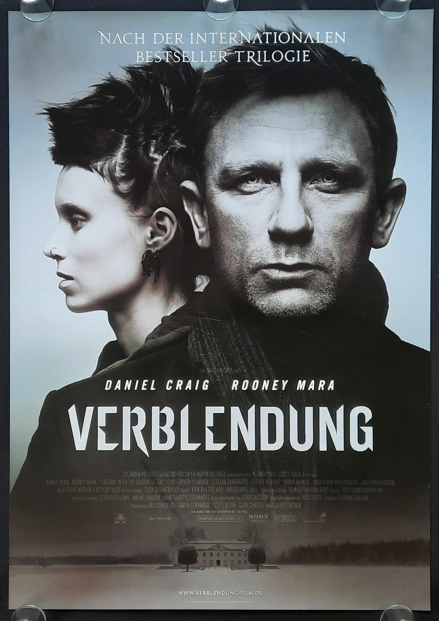 GIRL WITH THE DRAGON TATTOO Original Movie Poster 2011 Larsson Craig German 1-Sheet ROLLED