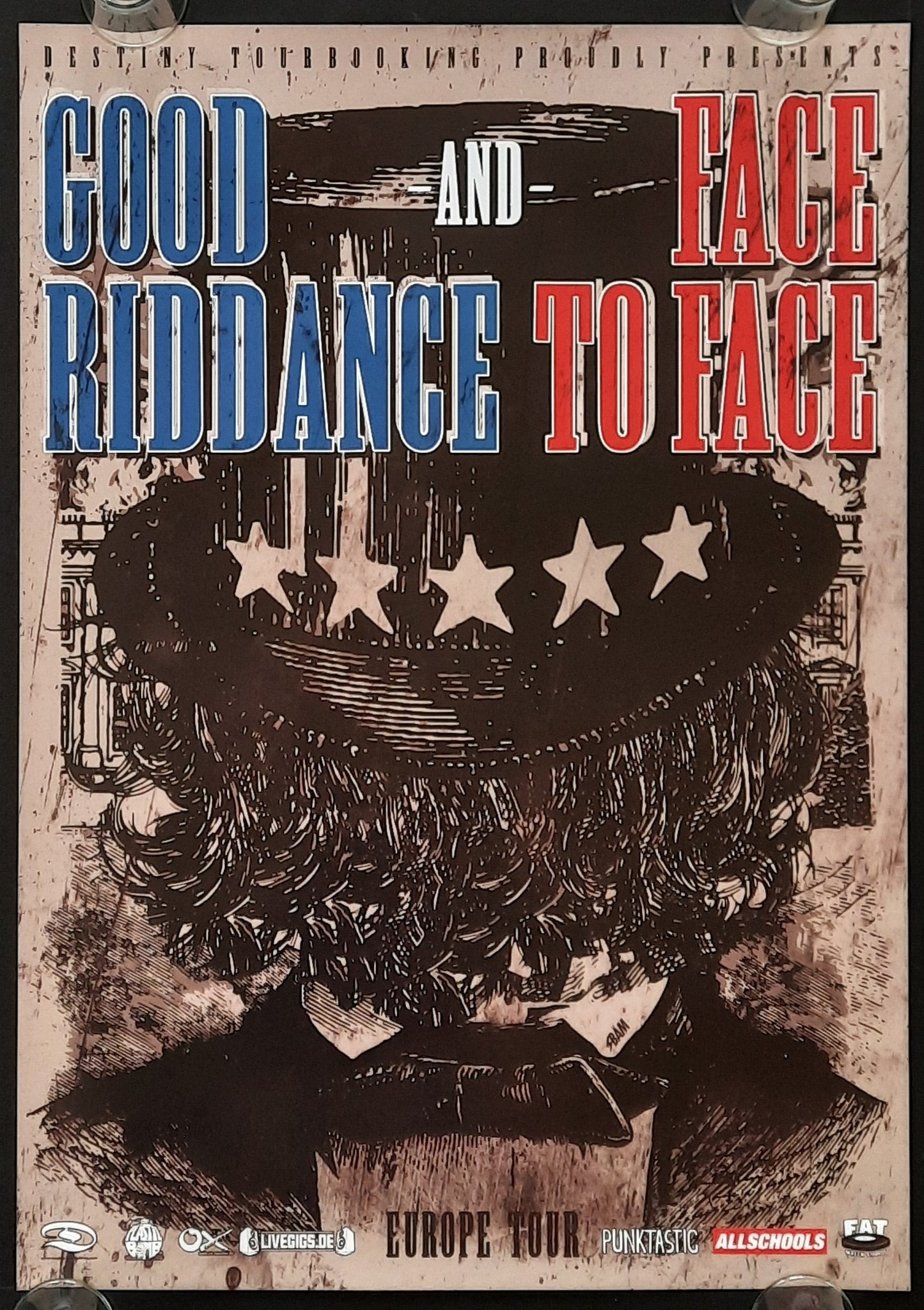 GOOD RIDDANCE - FACE TO FACE Original Concert Poster 2000s European Tour