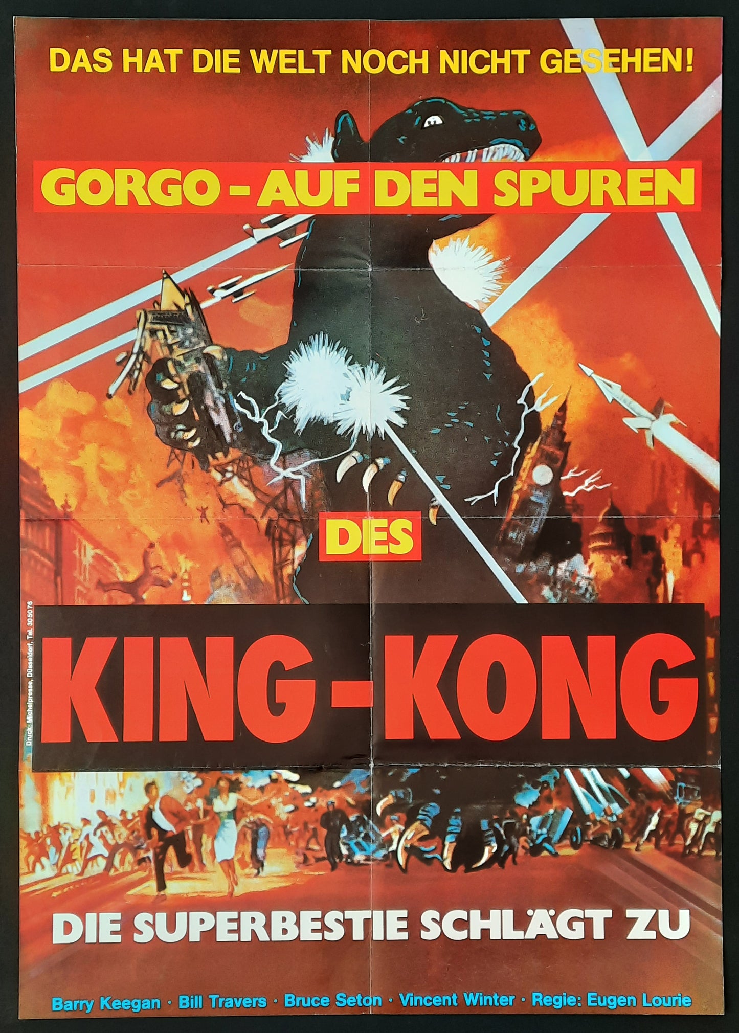 GORGO vs. KING KONG Original Movie Poster 1970 German 1-Sheet 1