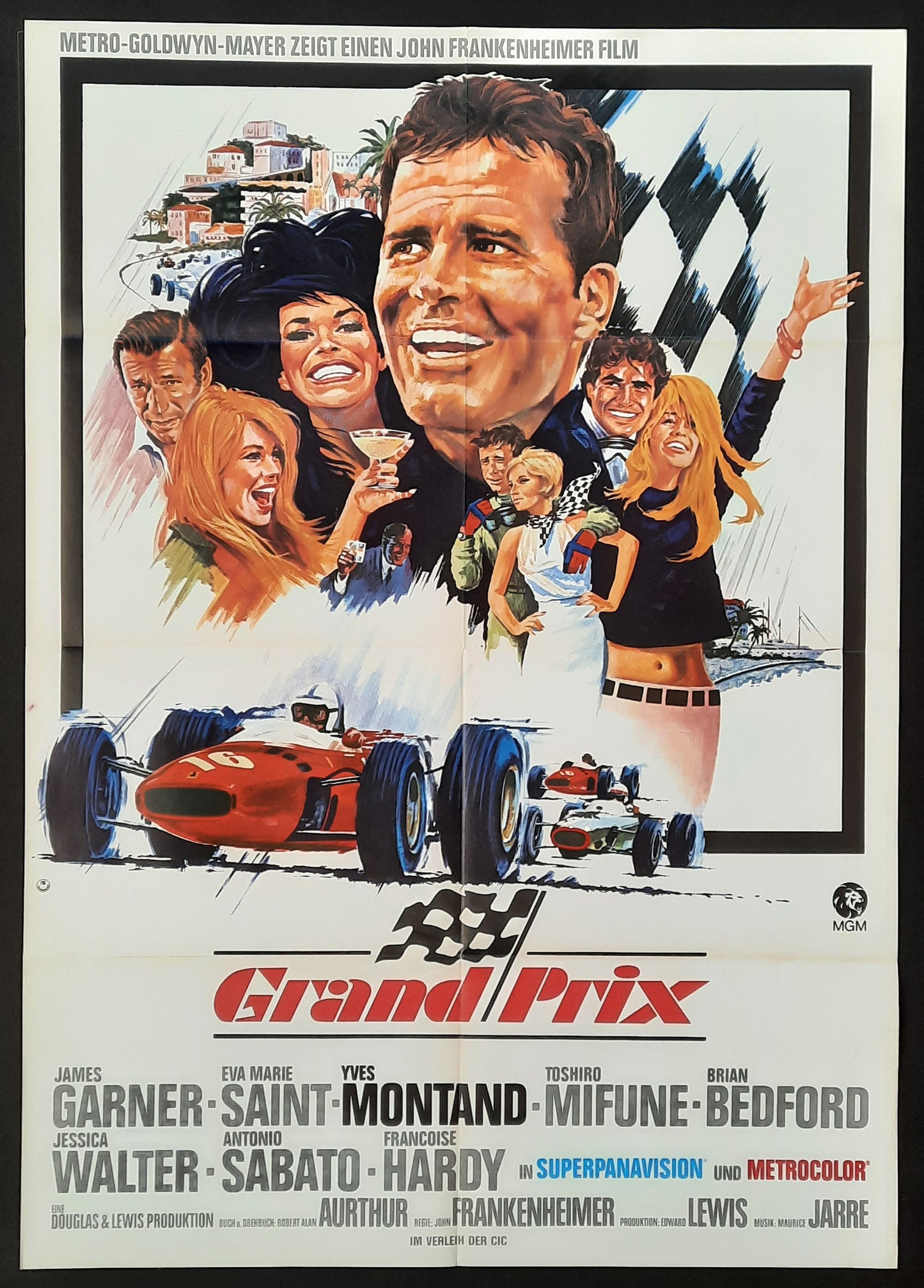 GRAND PRIX Original Movie Poster John Frankenheimer James Garner German 1-Sheet