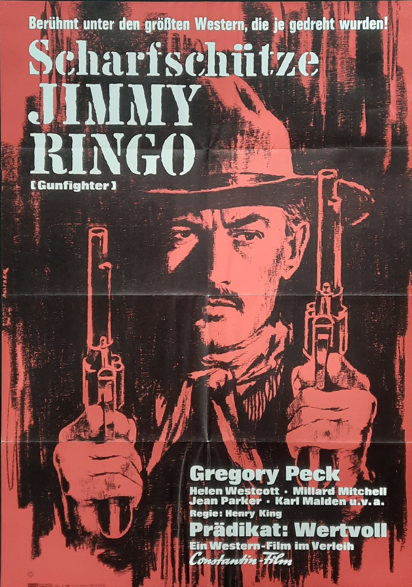GUNFIGHTER (Jimmy Ringo) Original Movie Poster Re-1965 (1950) Gregory Peck