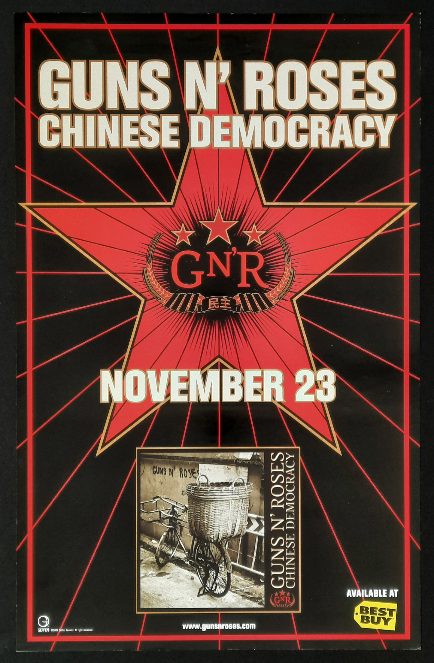 GUNS 'N' ROSES 2008 Original Promotion Poster - Album CHINESE DEMOCRACY