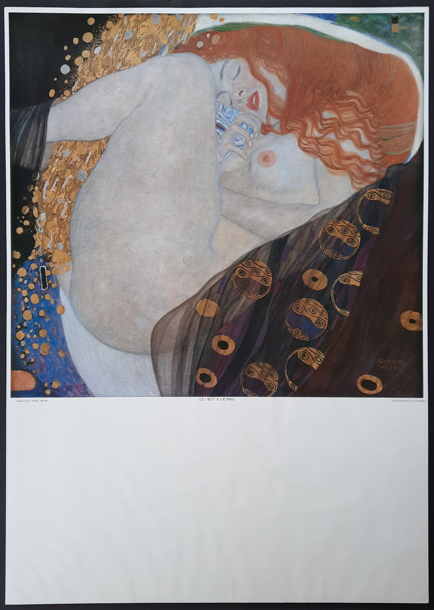 GUSTAV KLIMT 1908 Original Licensed Art Poster - DANAE by Mazzotta 1980s