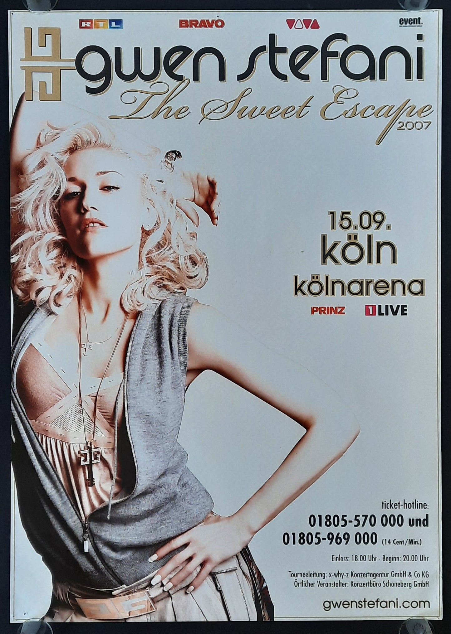 GWEN STEFANI Original Concert Poster September 15, 2007 Cologne Germany