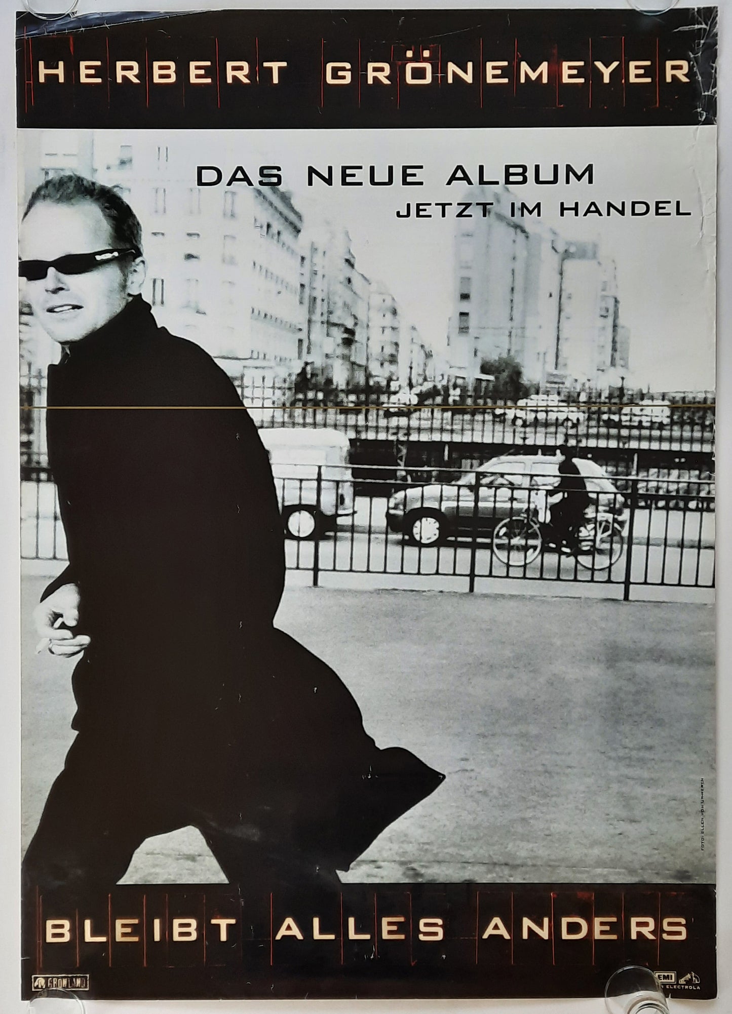 HERBERT GRÖNEMEYER Original Promotion Poster - 1998 Album BLEIBT ALLES ANDERS