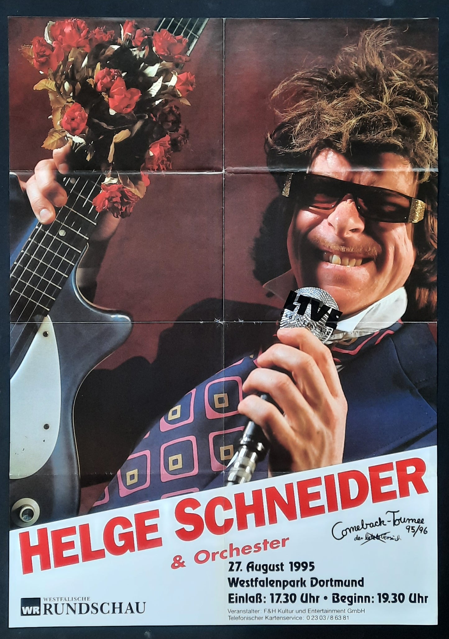 HELGE SCHNEIDER Original Concert Poster August 27, 1995 Dortmund Germany
