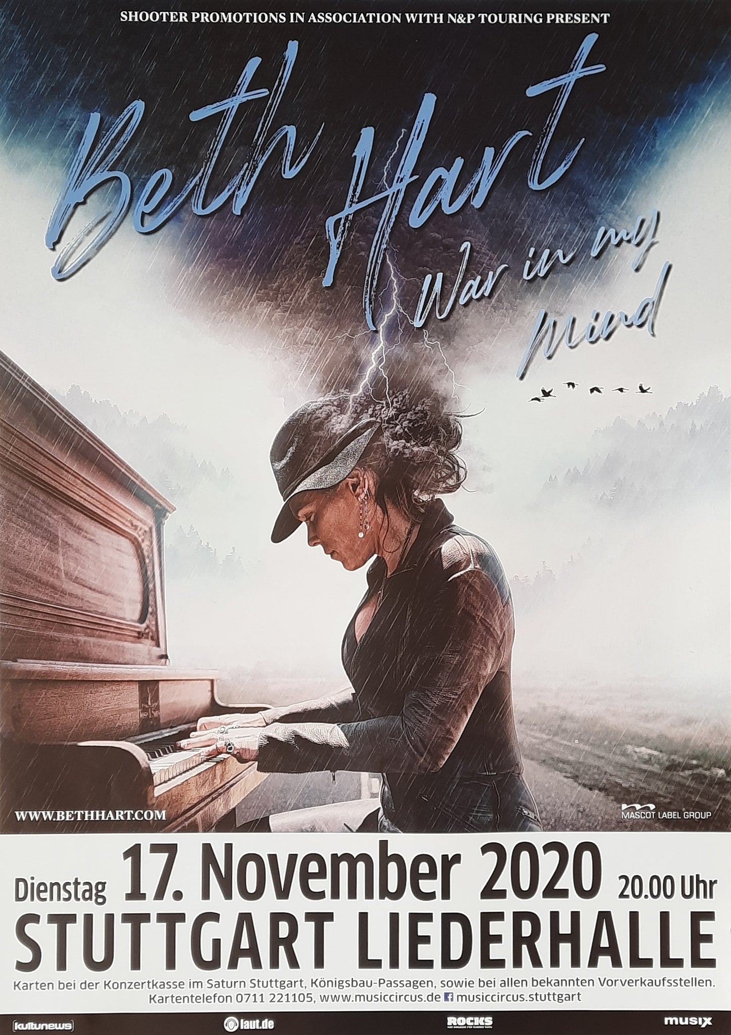 BETH HART Original Concert Poster November 17, 2020 Stuttgart Germany 1st Print CANCELLED SHOW