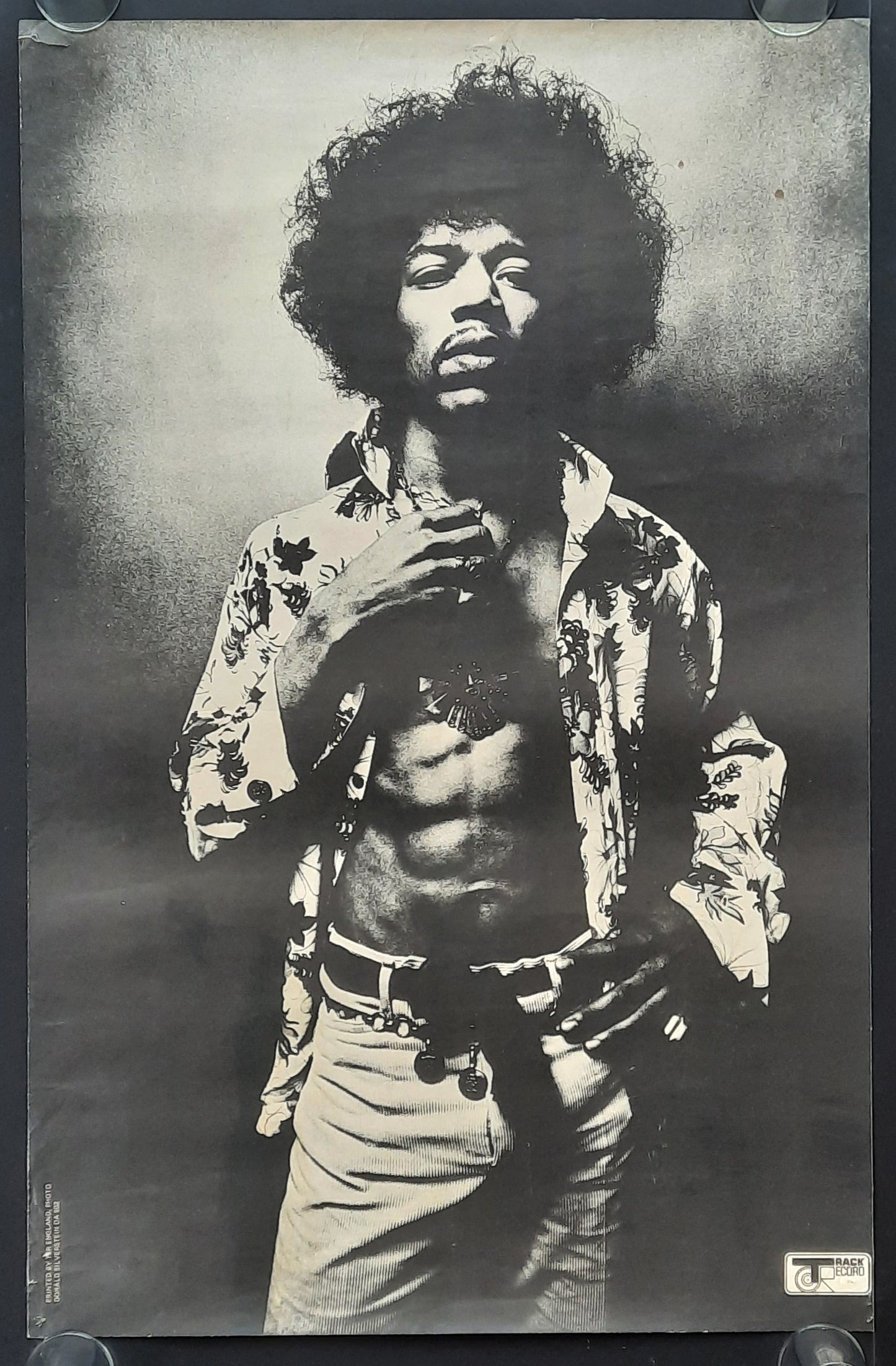 JIMI HENDRIX 1968 Original Promotion Poster - Track Records OA502 (VG)