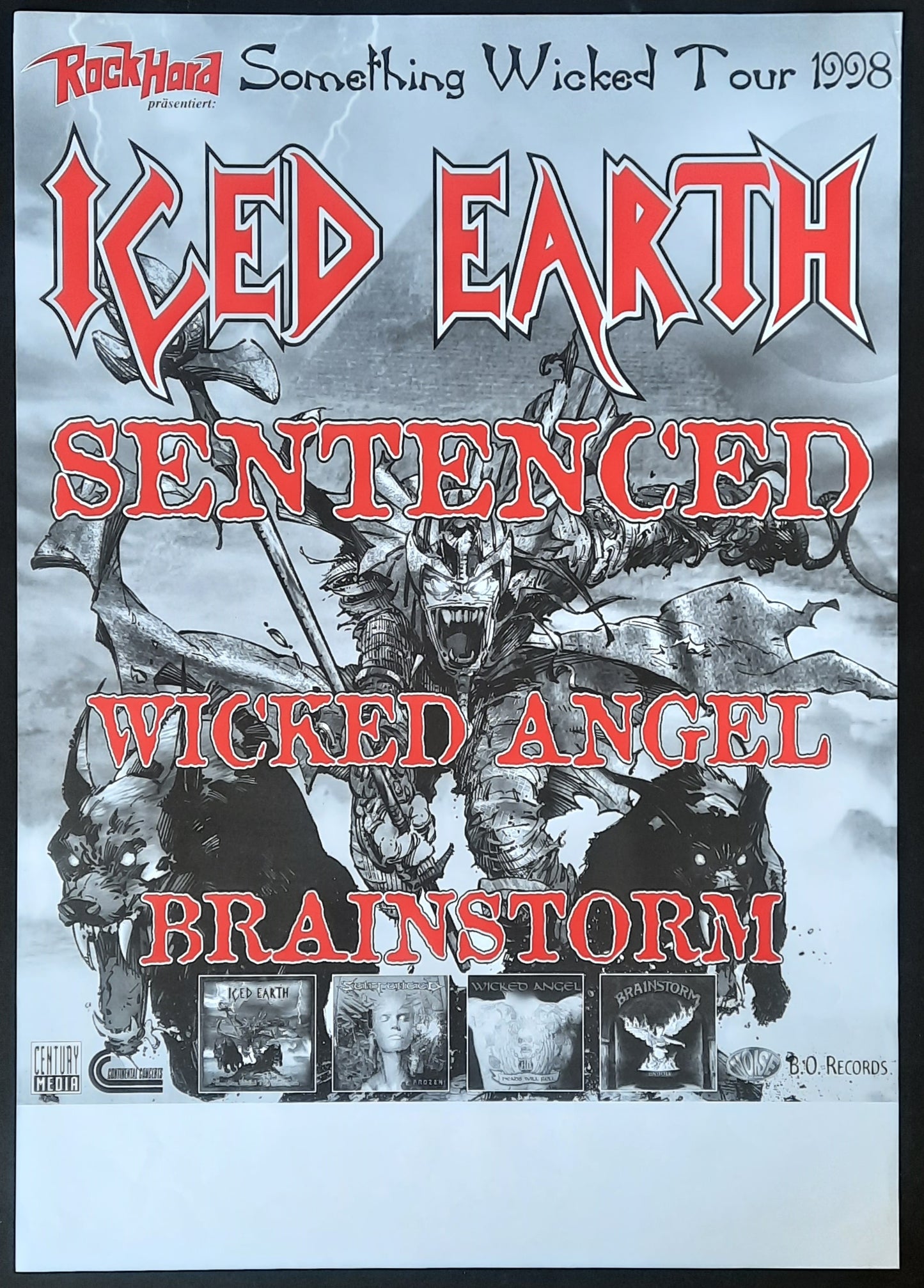 ICED EARTH Original Concert Poster 1998 Europe 1