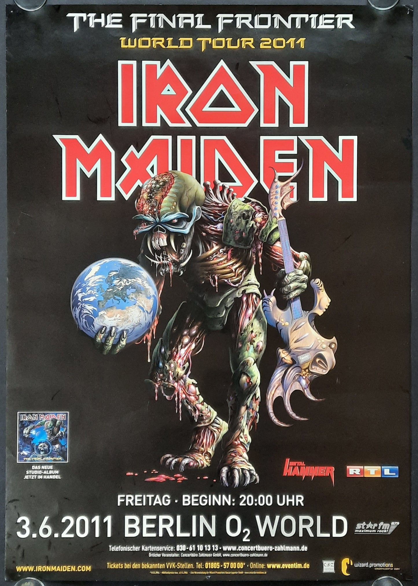 IRON MAIDEN Original Concert Poster June 3, 2011 Berlin Germany