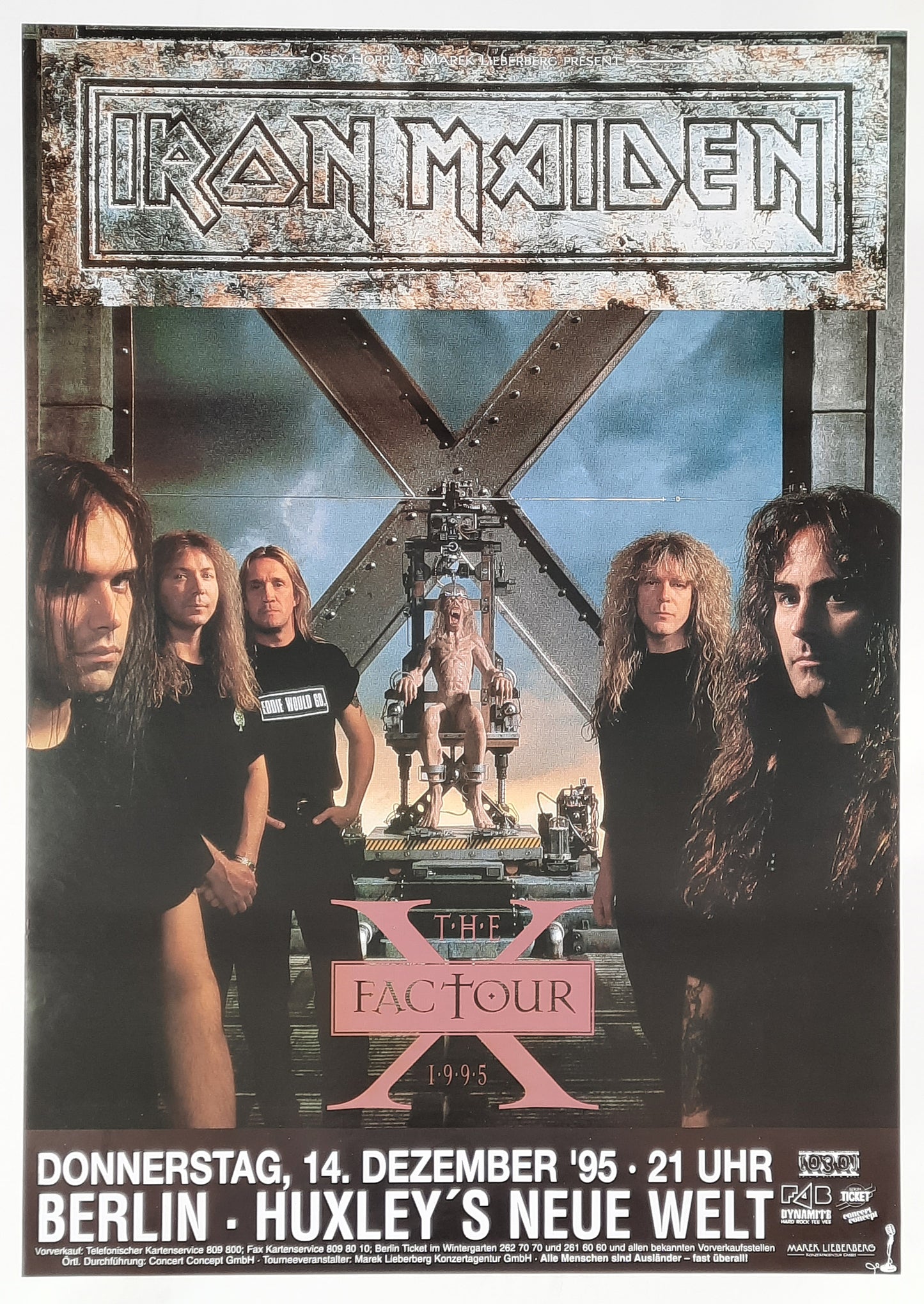 IRON MAIDEN Original Concert Poster December 14, 1995 Berlin Germany