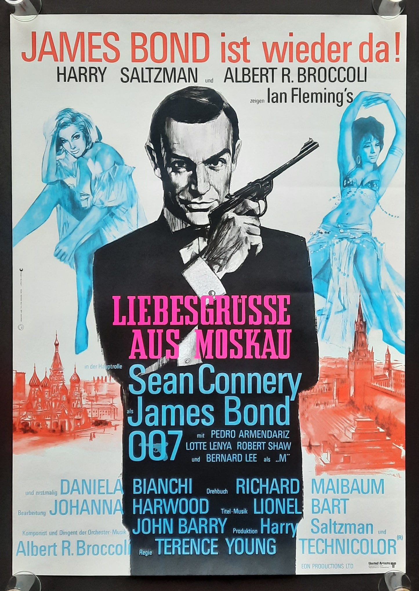 JAMES BOND "From Russia With Love R-1970s (1963) German 1-Sheet Movie Poster 23 x 33 ROLLED