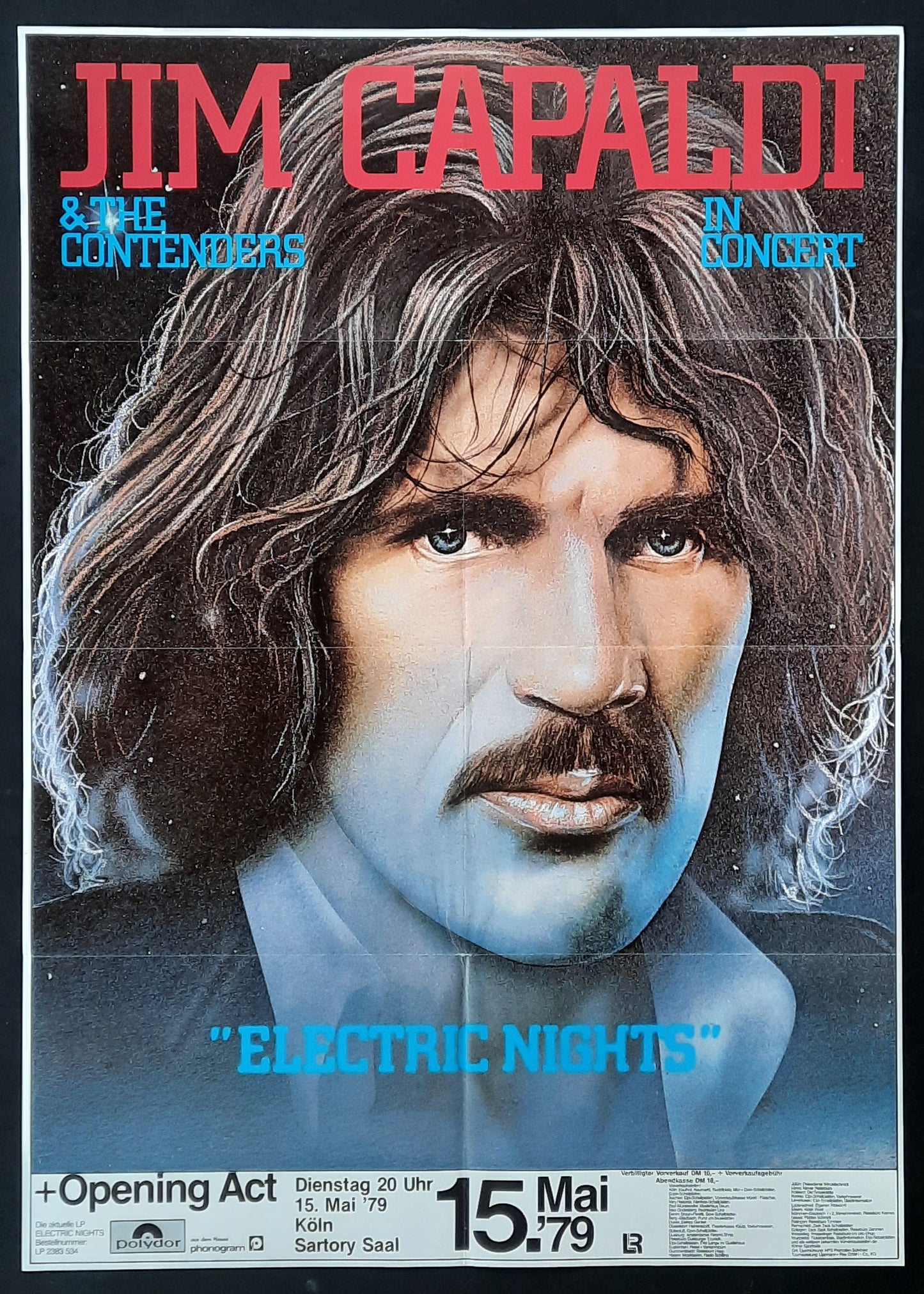 JIM CAPALDI Original Concert Poster May 15, 1979 Cologne Germany