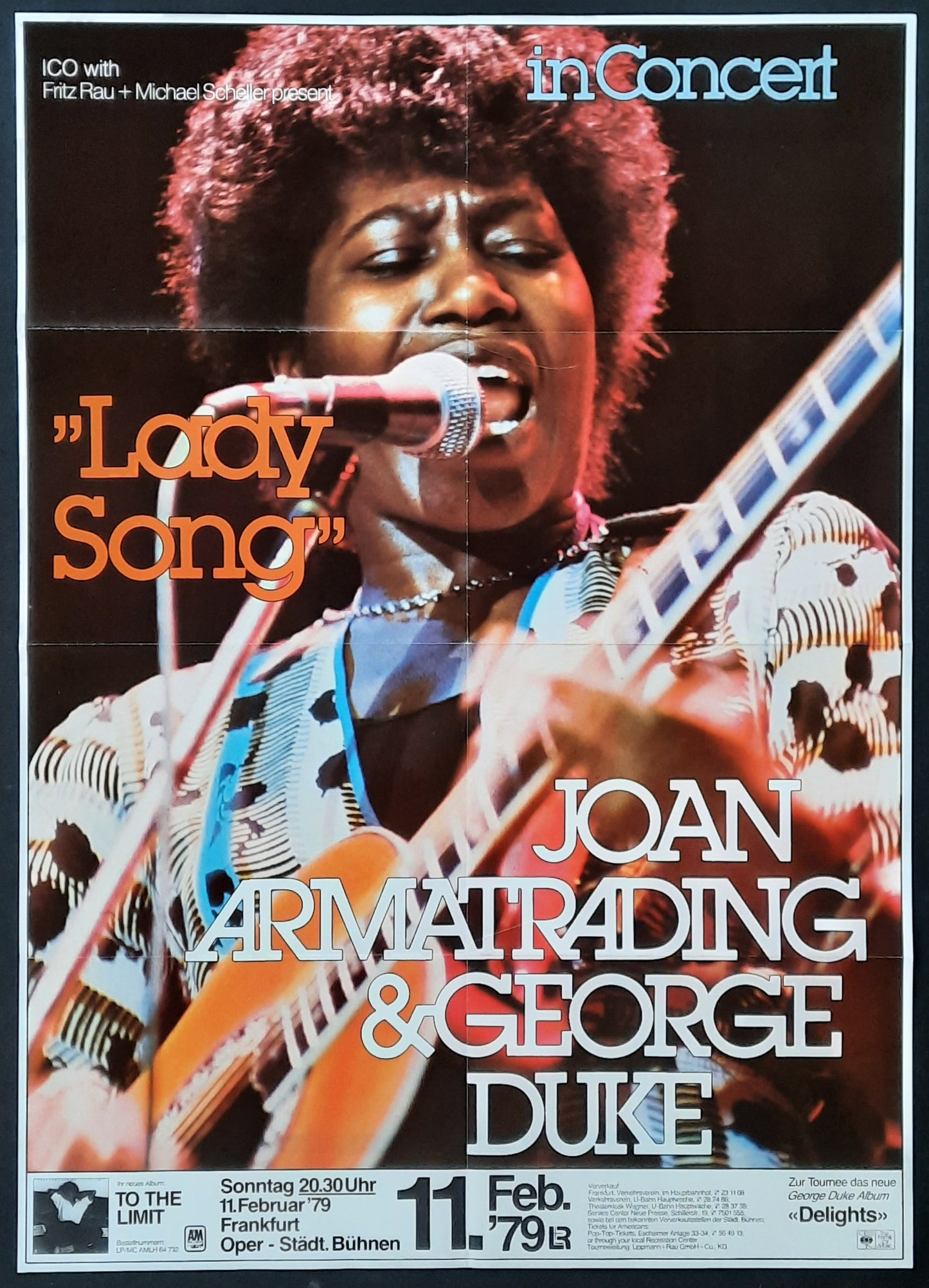JOAN ARMATRADING Original Concert Poster February 11, 1979 Frankfurt Germany 1