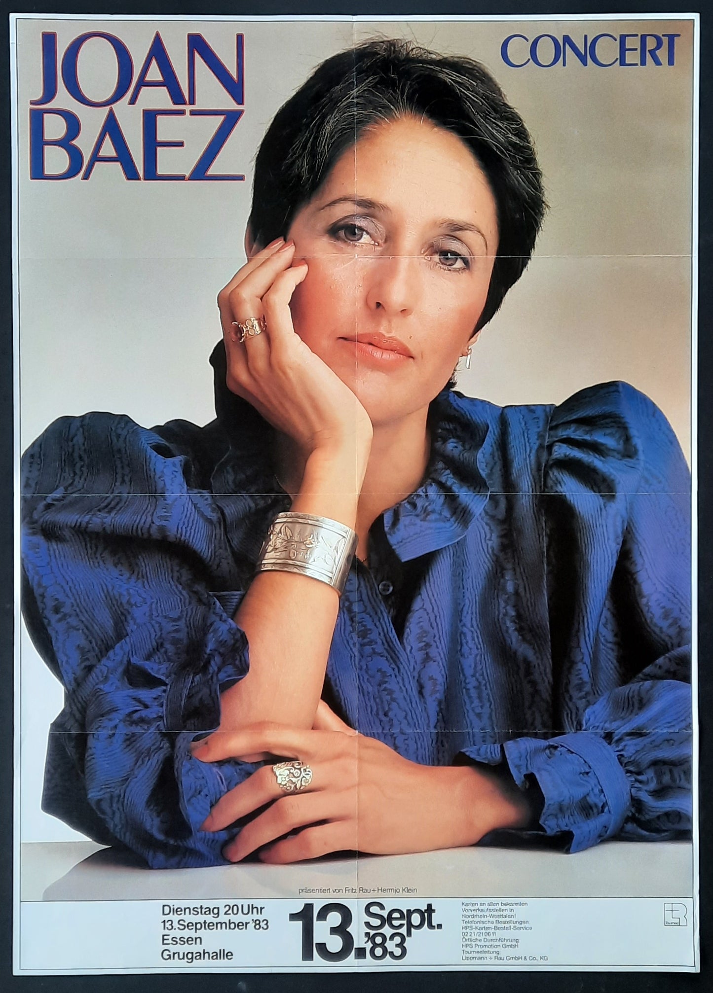 JOAN BAEZ Original Concert Poster September 13, 1983 Essen Germany 1