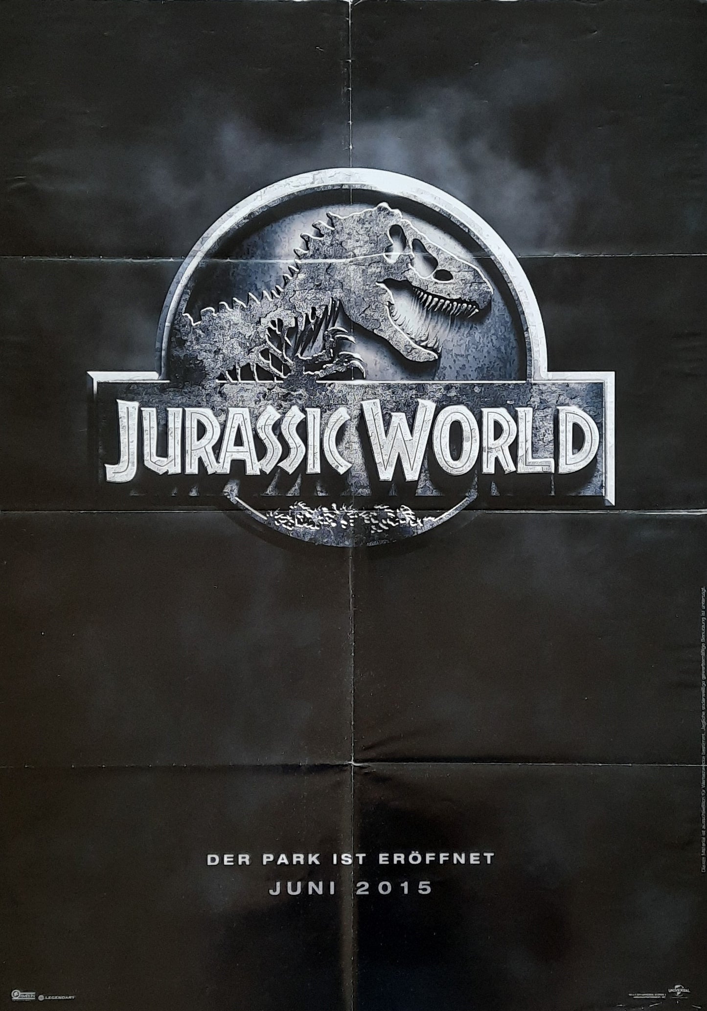 JURASSIC WORLD 2015 Teaser-Poster German 1-Sheet Movie Poster 23 x 33 inch