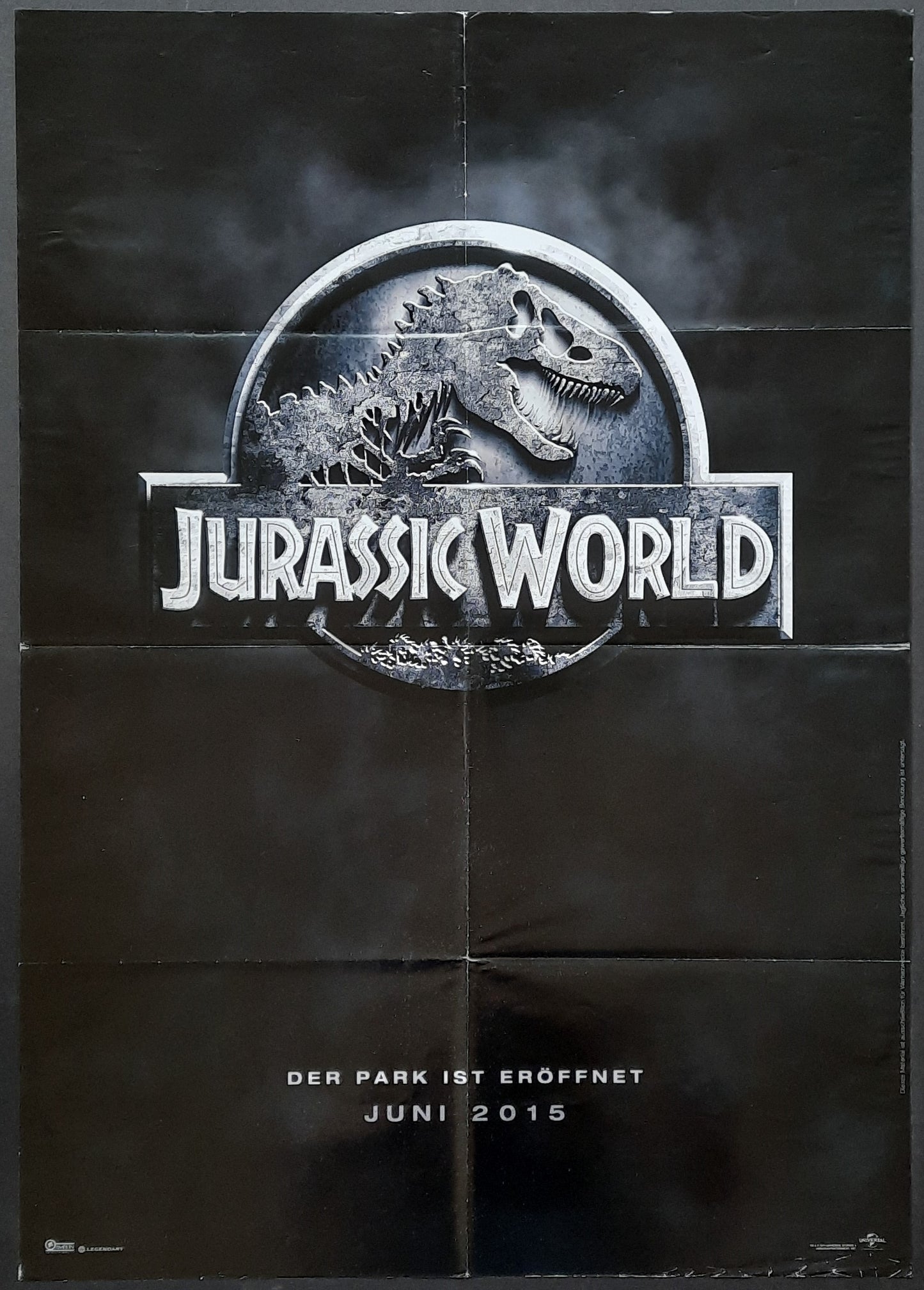 JURASSIC WORLD 2015 Teaser-Poster German 1-Sheet Movie Poster 23 x 33 inch