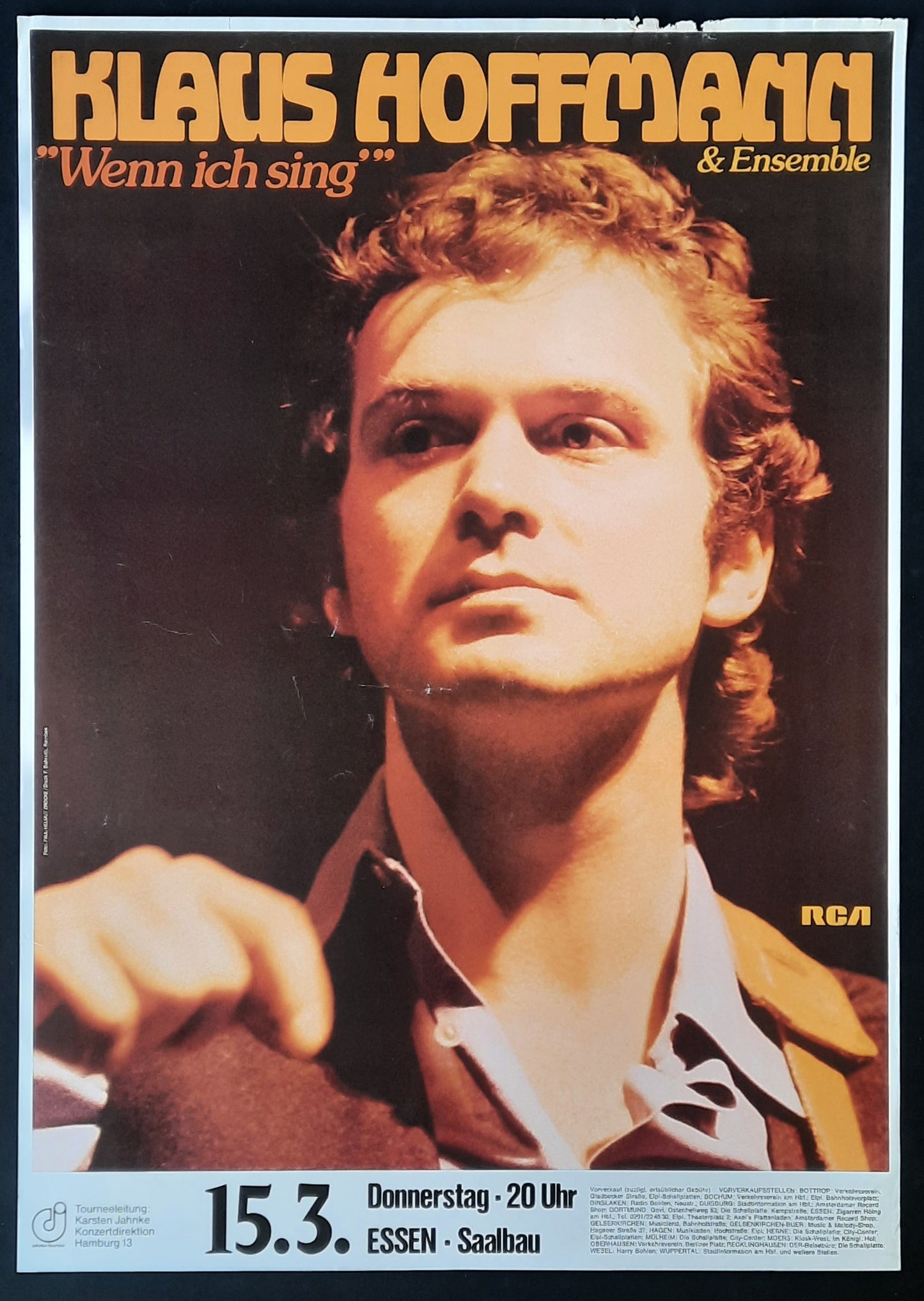 KLAUS HOFFMANN Original Concert Poster March 15, 1979 Essen Germany