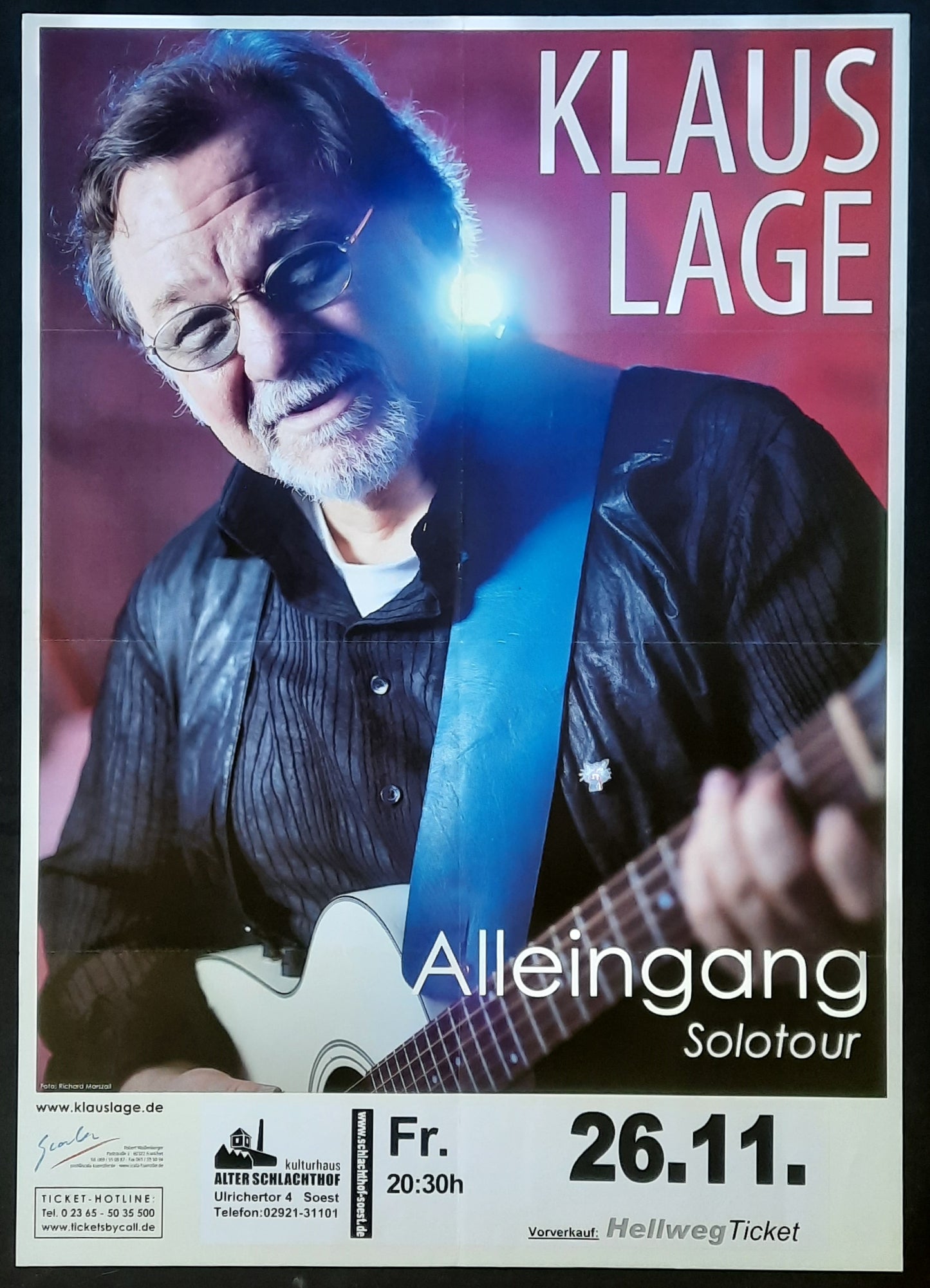 KLAUS LAGE Original Concert Poster 2011 Germany