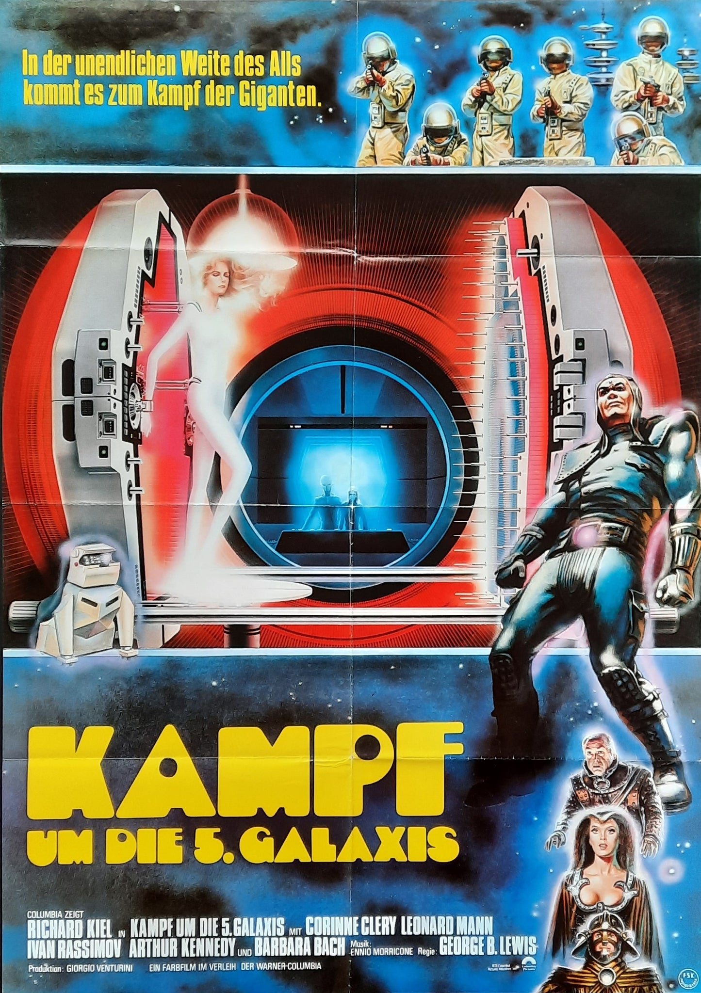 BATTLE FOR GALAXIS No. 5 (L'umanoide) Original Movie Poster 1979 Aldo Lado Richard Kiel Ennio Morricone German 1-Sheet