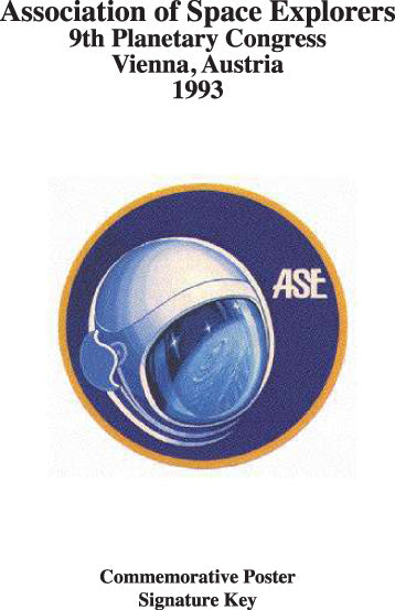 Space Explorers Original Promotion Poster 9th PLANETARY CONGRESS VIENNA 1993 - original signed by 55 astronauts