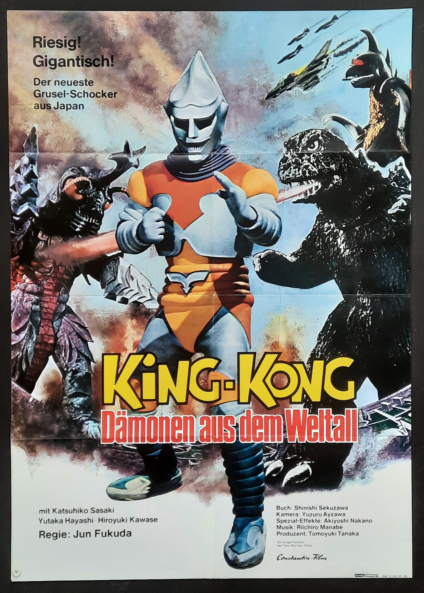 KING KONG 1973 "Gojira tai Megaro - Godzilla vs Megalon" German 1 Sheet Movie Poster