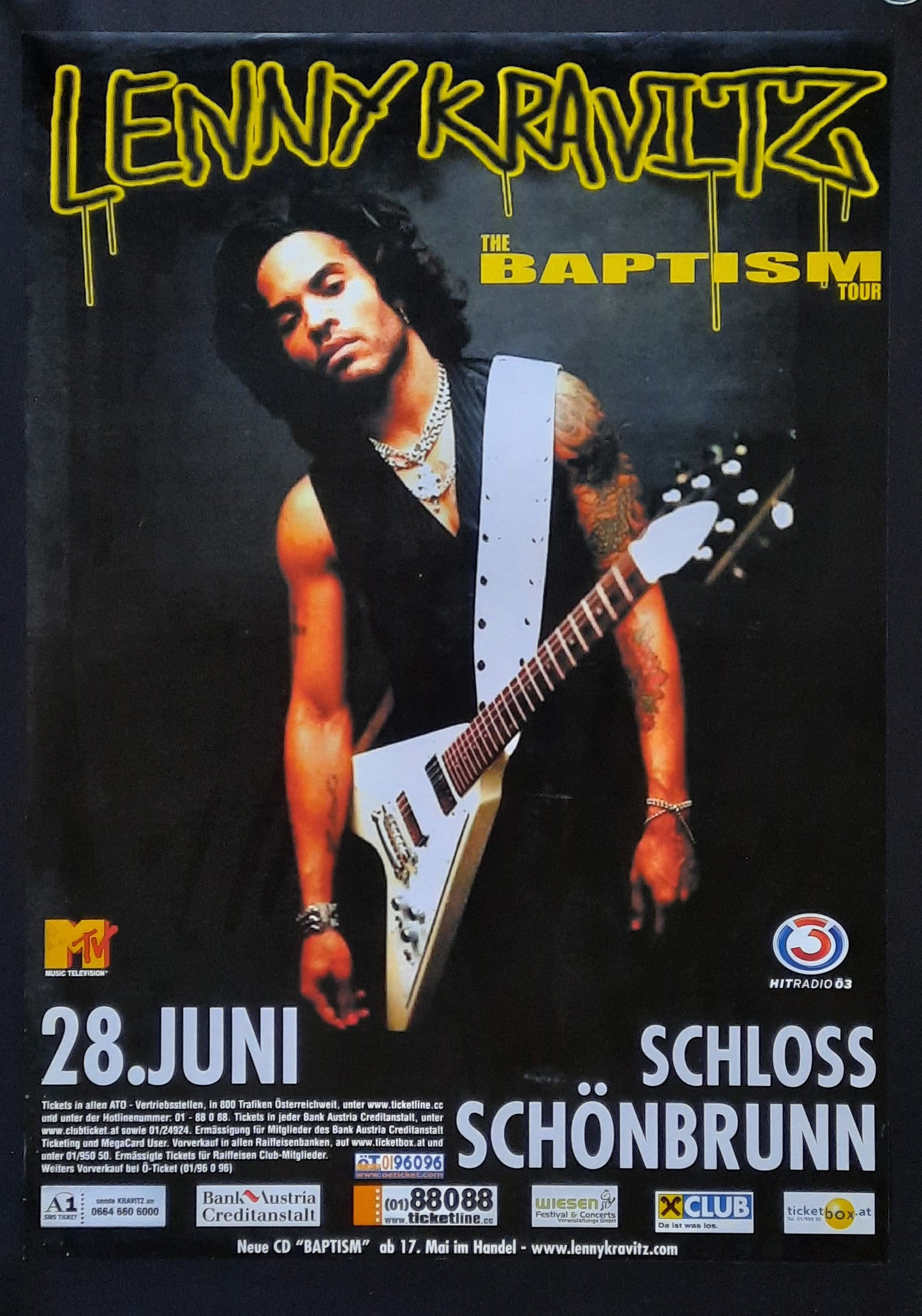 LENNY KRAVITZ 2004 Concert Poster June 28th Vienna Austria 1st print