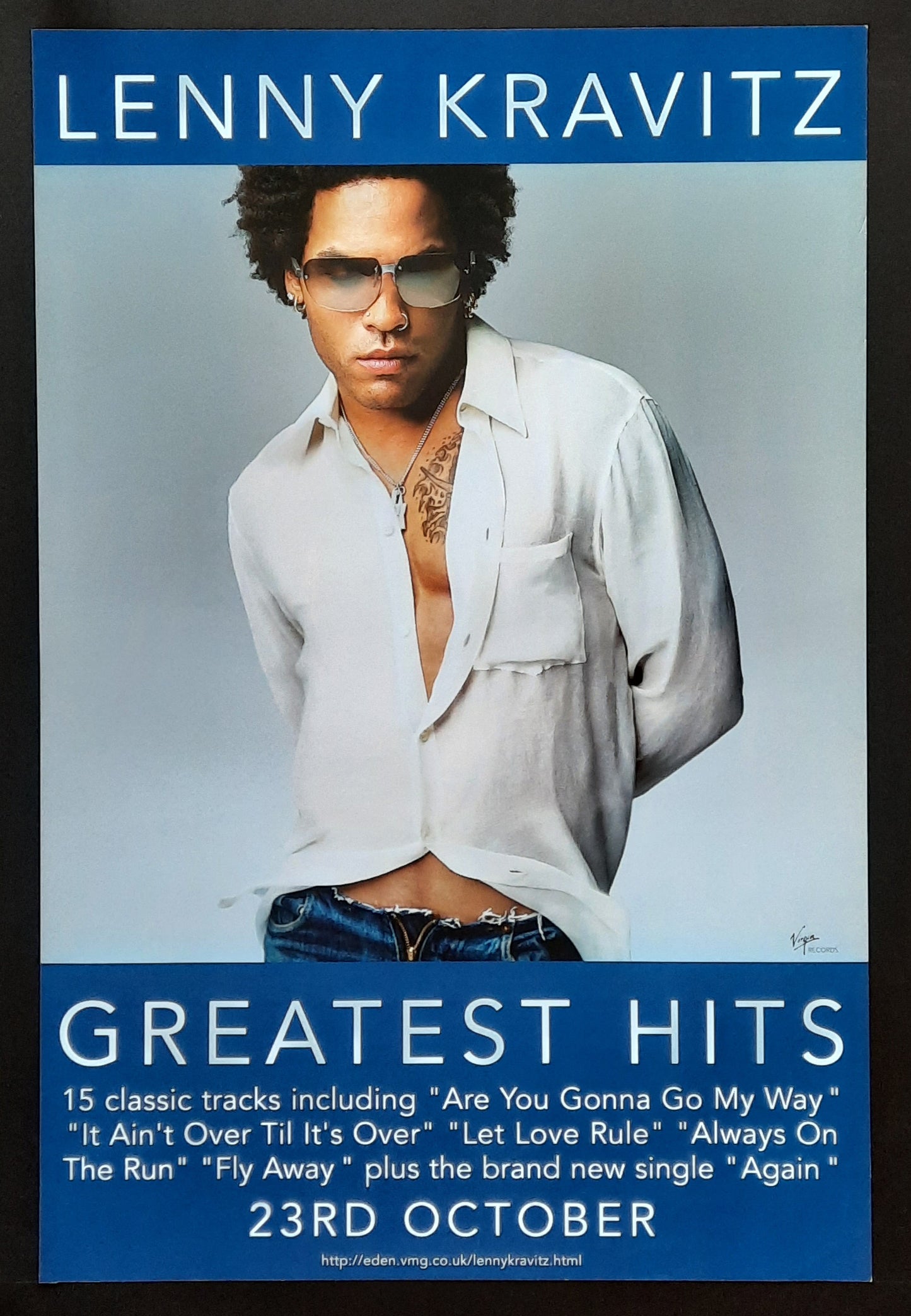 LENNY KRAVITZ 2000 Promotion Poster GREATEST HITS Album