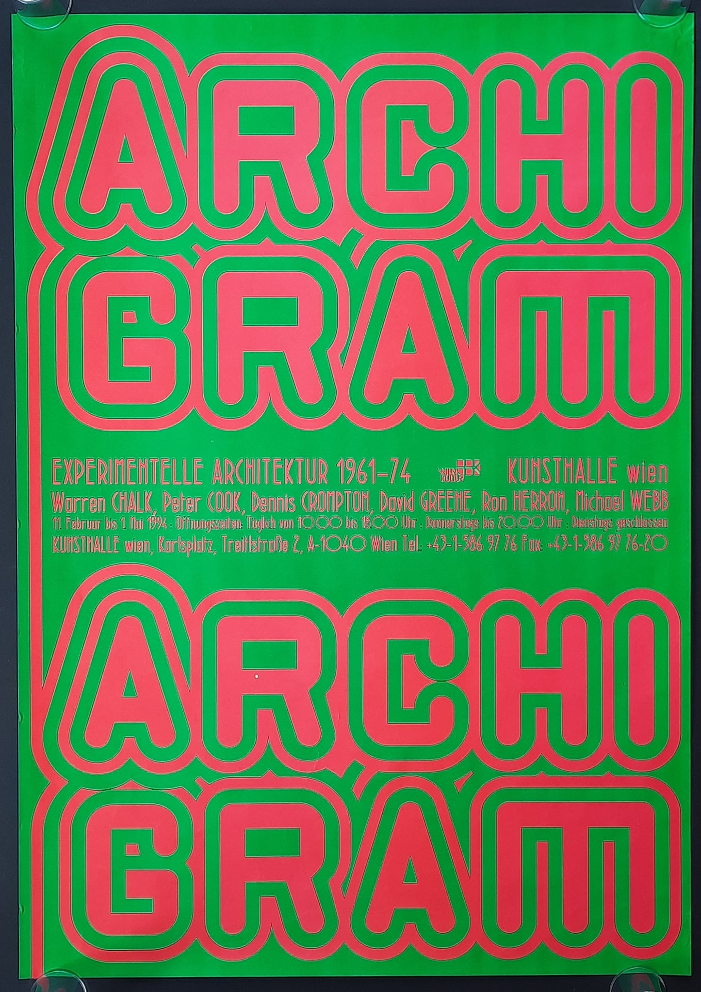 Kunsthalle Wien 1994 ARCHIGRAM Exhibition Poster Vienna Austria