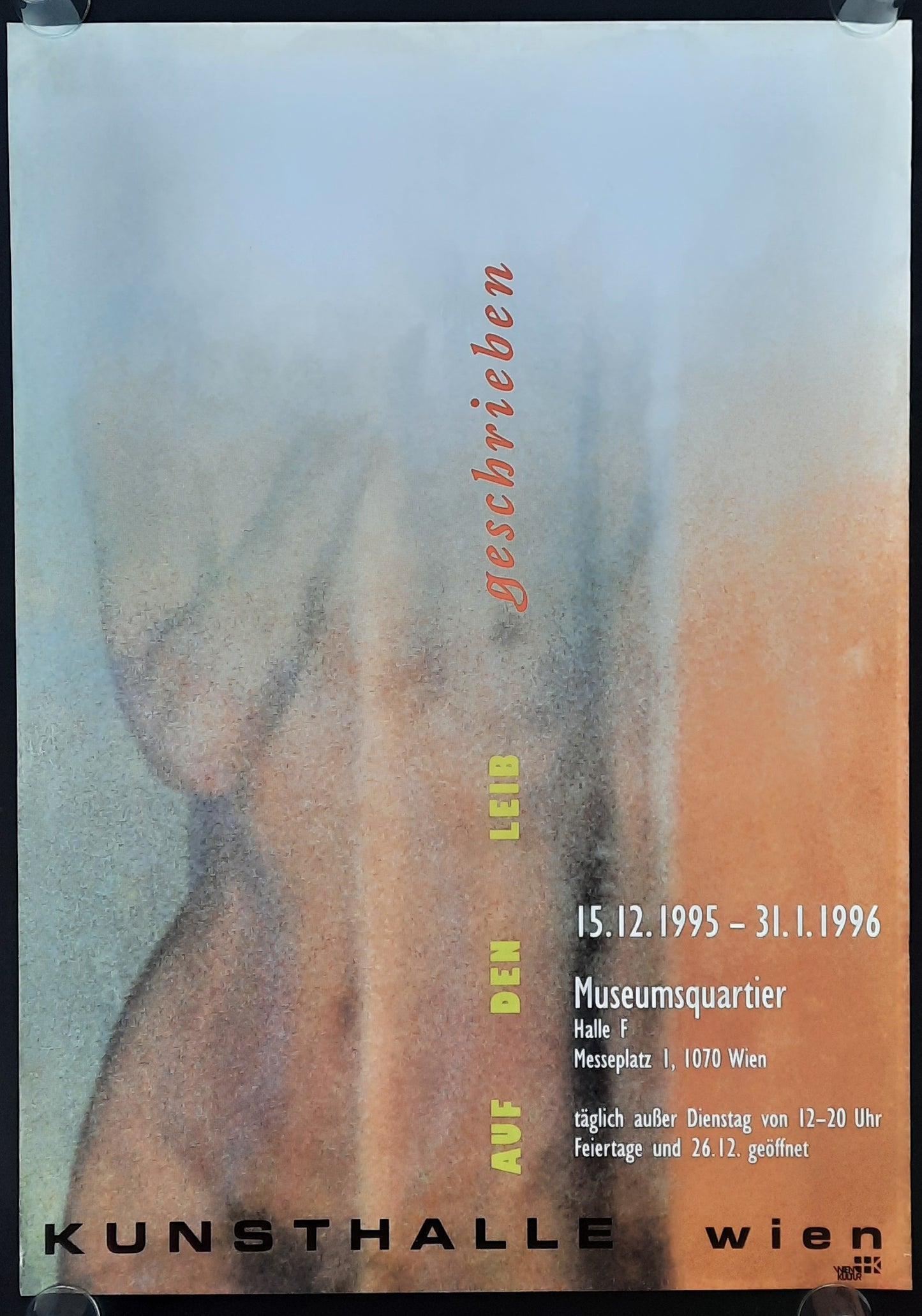 Kunsthalle Vienna 1995 AUF DEN LEIB GESCHRIEBEN Exhibition Poster