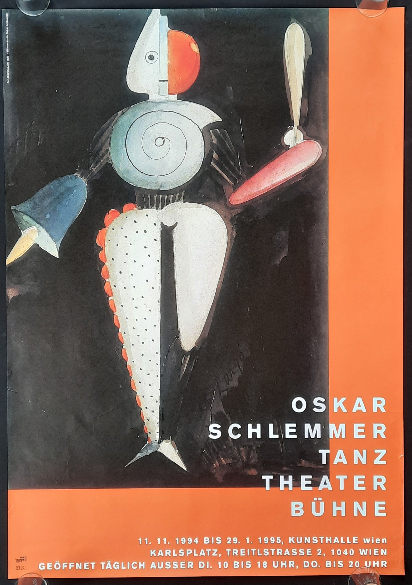 Kunsthalle Vienna 1994 OSKAR SCHLEMMER Exhibition Poster
