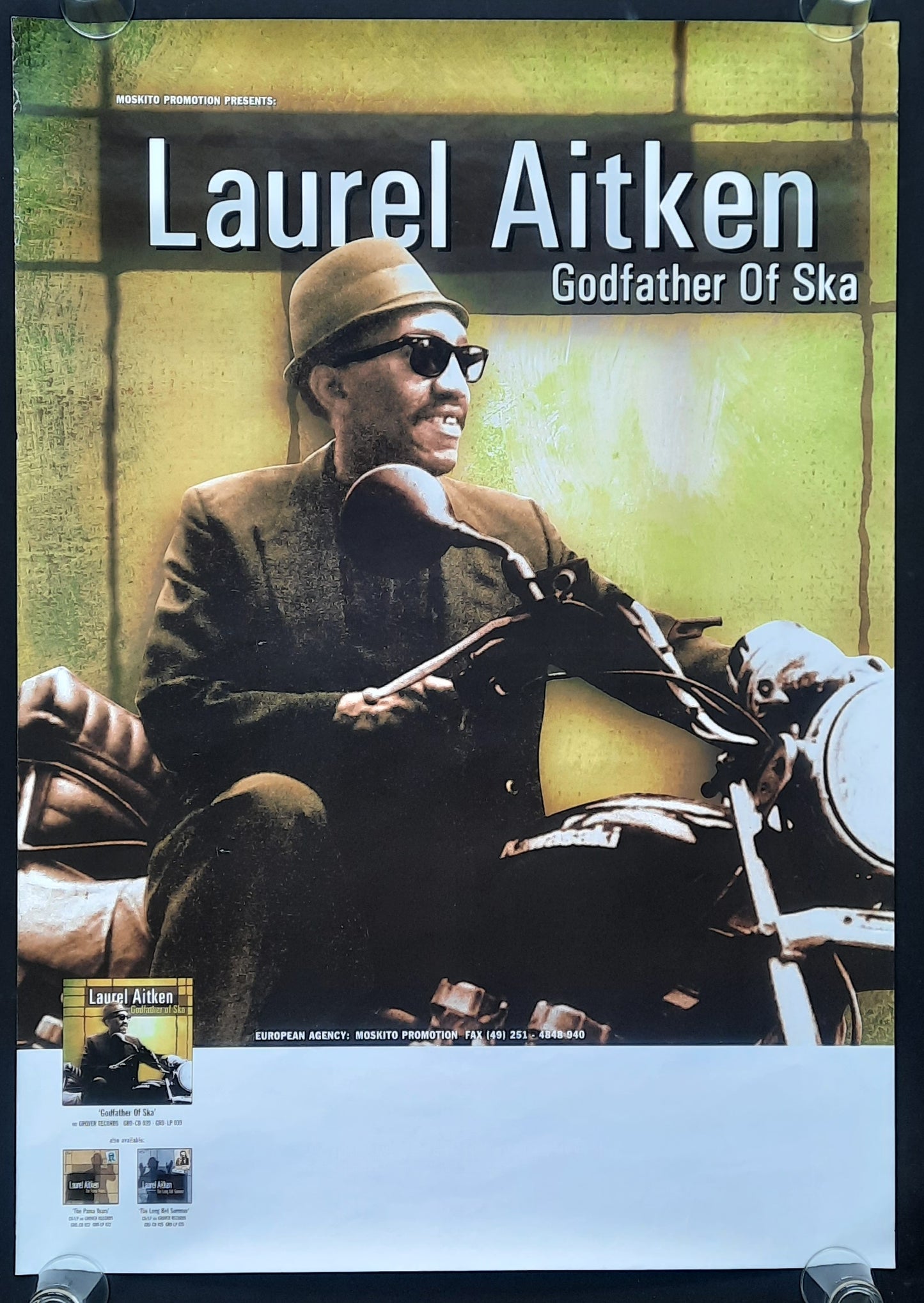 LAUREL AITKEN Original Concert Poster 2000 Europe (blank) ROLLED