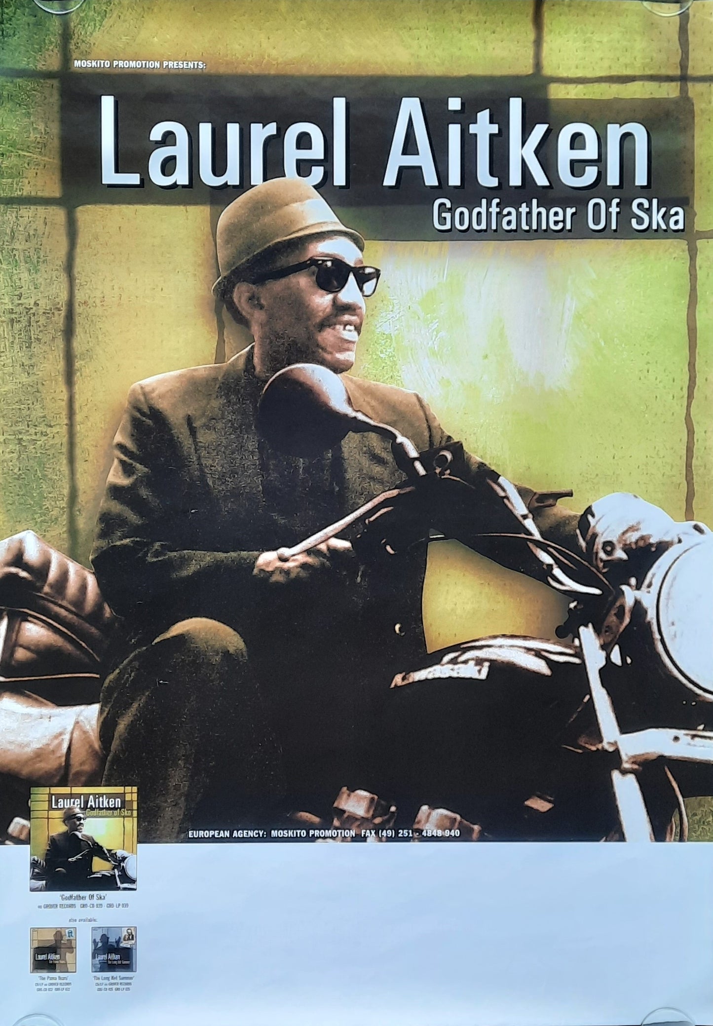 LAUREL AITKEN Original Concert Poster 2000 Europe (blank) ROLLED