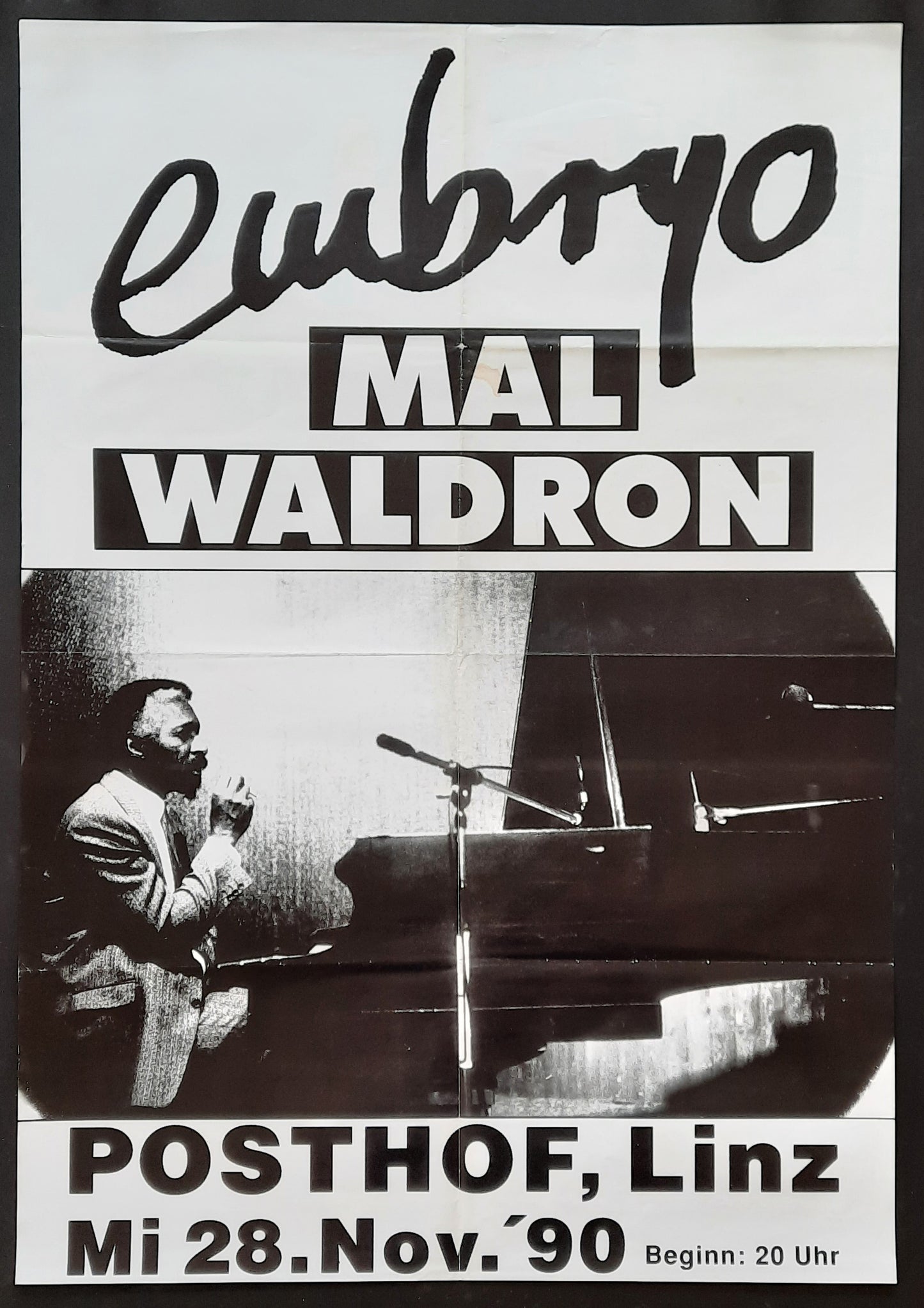 MAL WALDRON 1990 Concert Poster Nov 28th Linz Austria 1st print 2