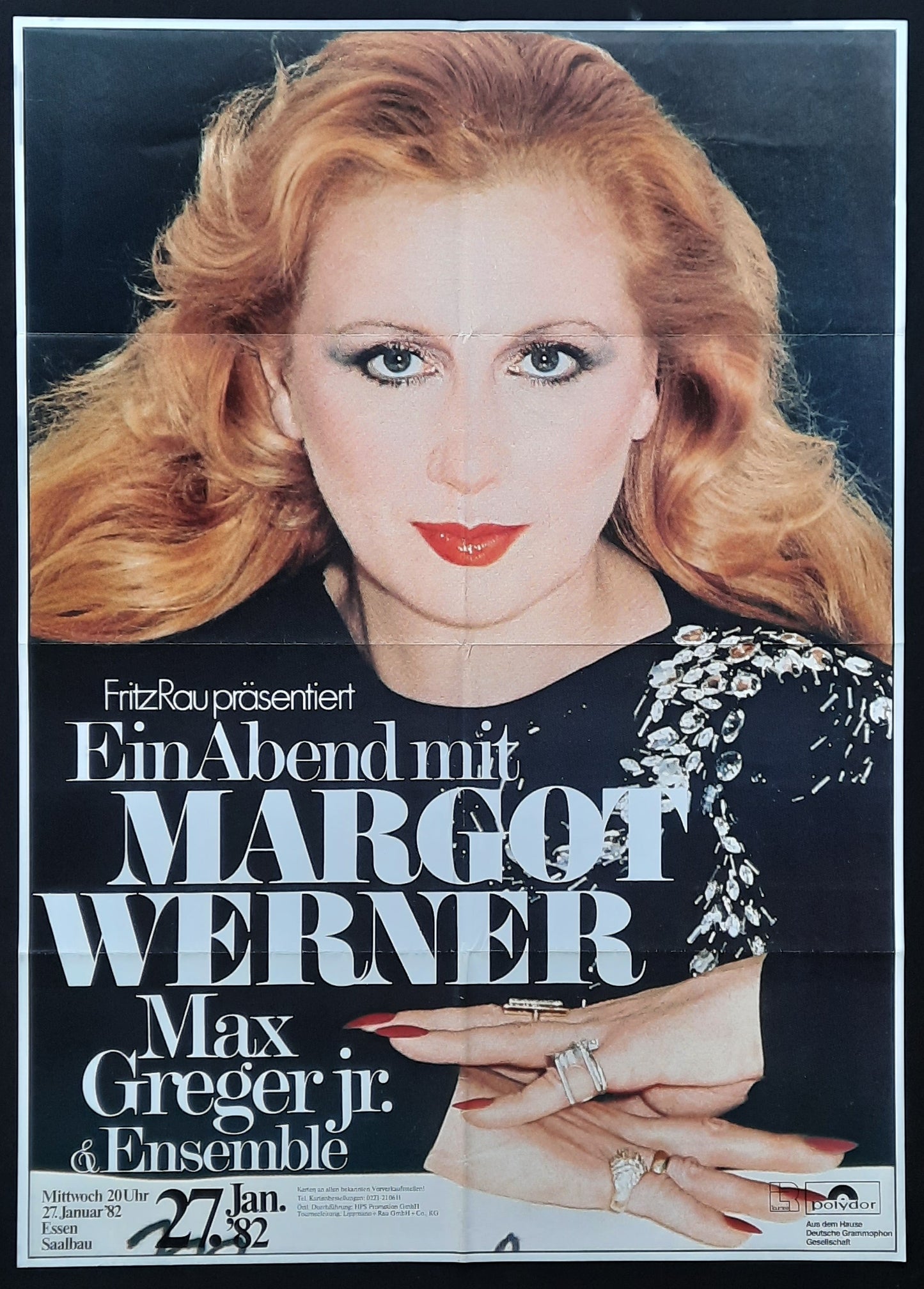 MARGOT WERNER Original Concert Poster January 27, 1982 Essen Germany