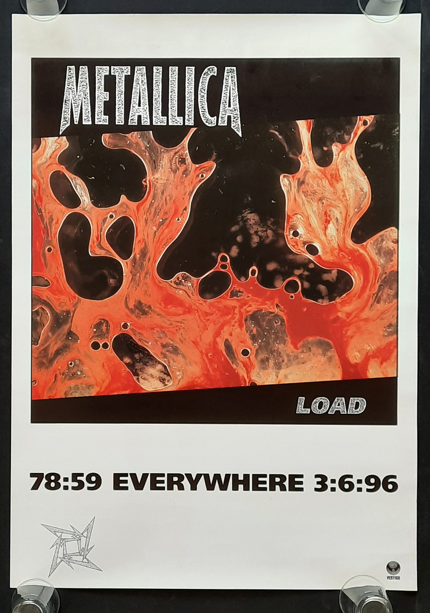 METALLICA 1996 Promotion Poster Album "Load" Vertigo 1st Print 2