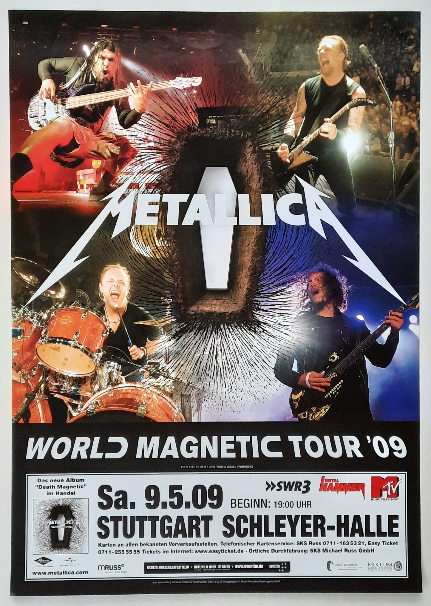METALLICA 2009 Concert Poster May 9th Stuttgart Germany 1st Print2